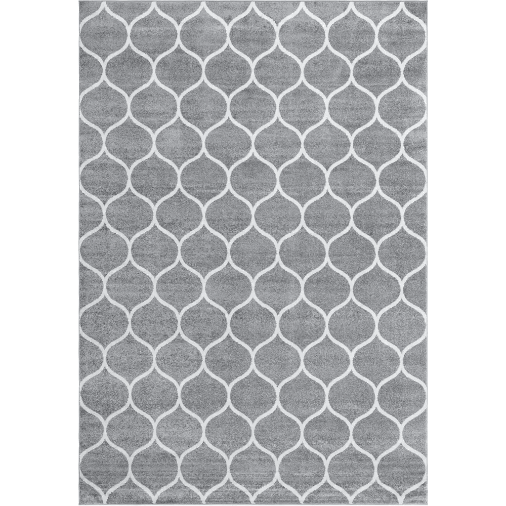 Geometric rounded trellis frieze rug (rectangular)