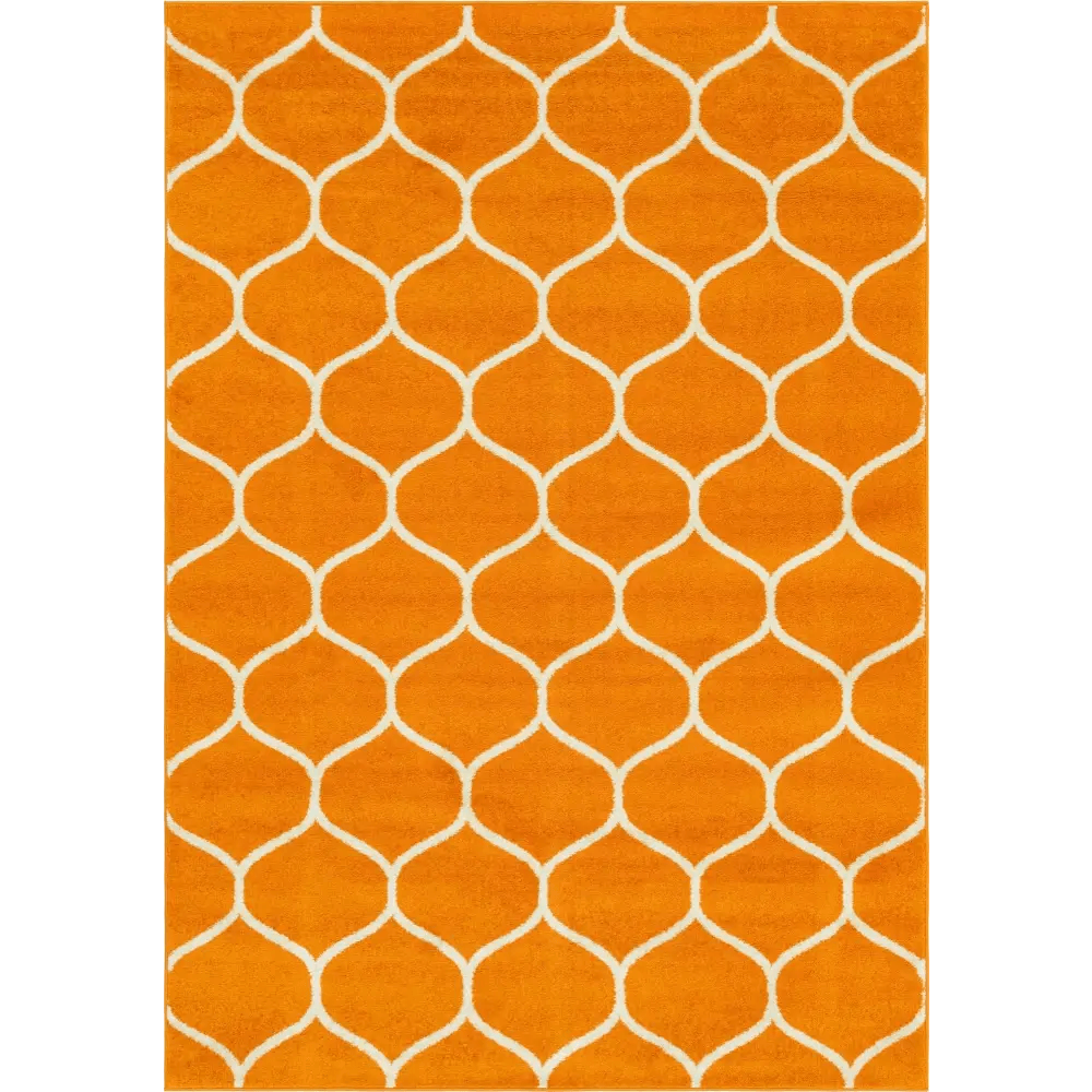 Geometric rounded trellis frieze rug (rectangular)