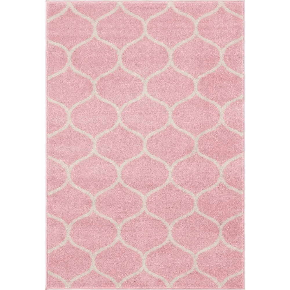 Geometric rounded trellis frieze rug (rectangular)