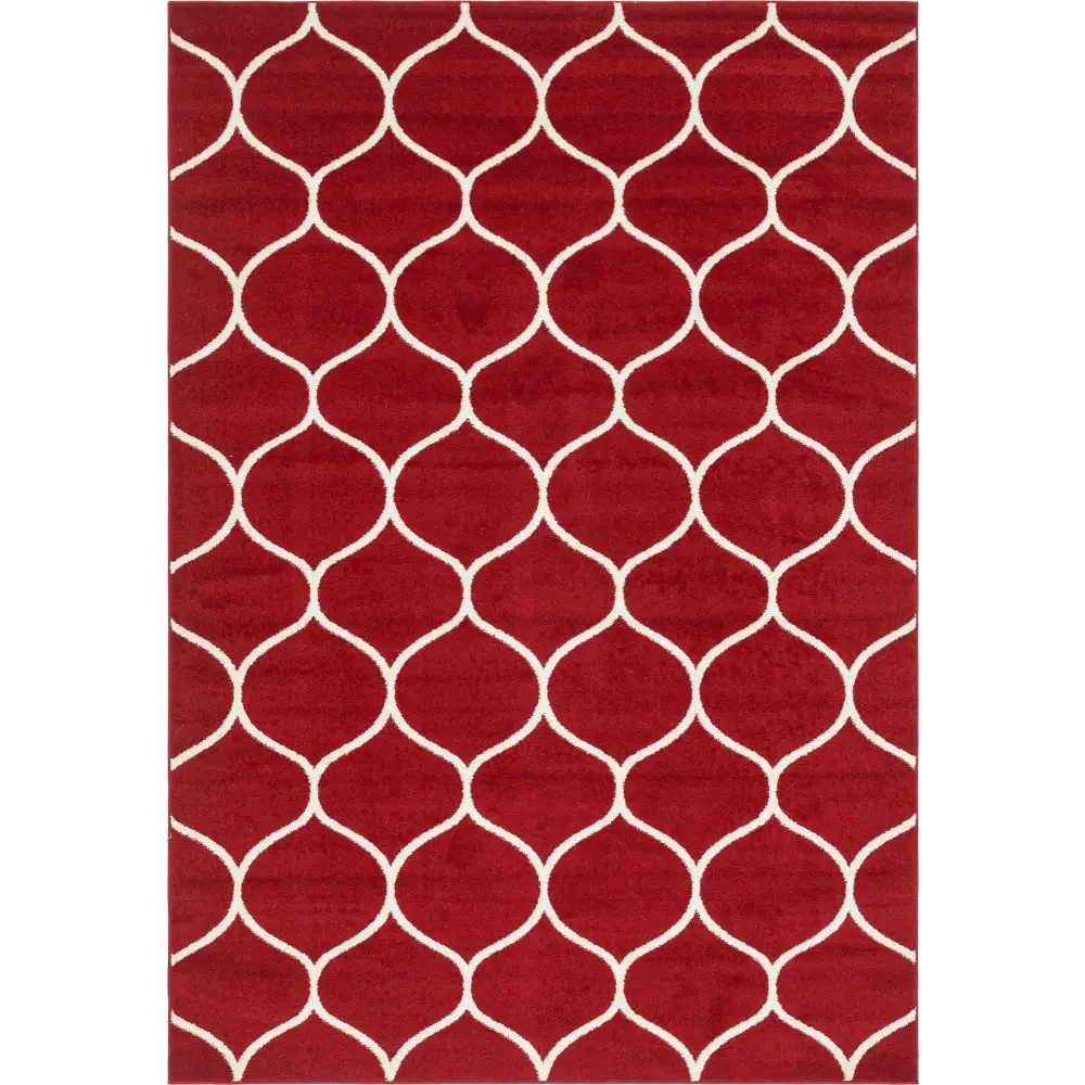 Geometric rounded trellis frieze rug (rectangular)