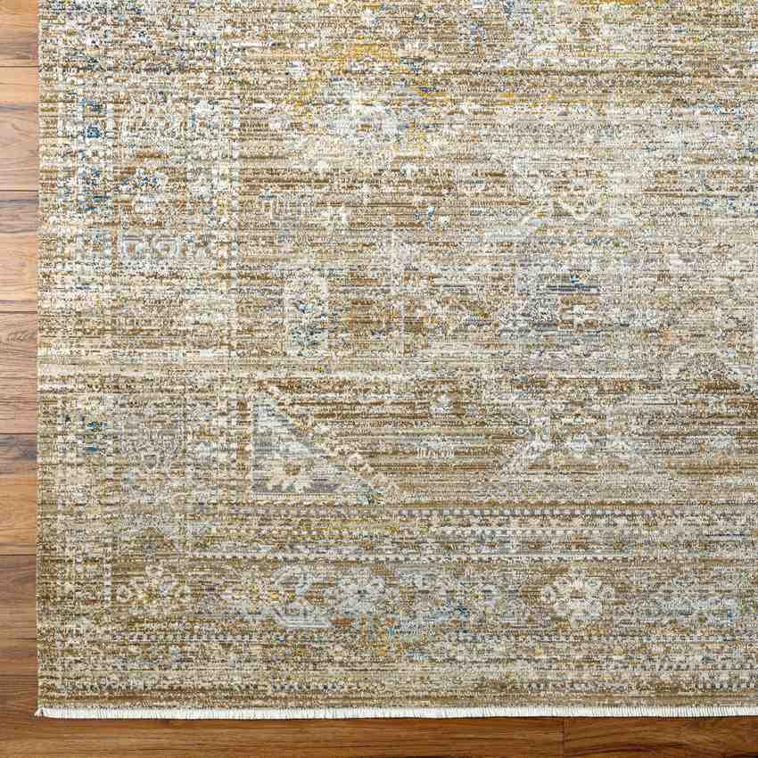 Gilda Traditional Golden Brown/Ivory Washable Area Rug