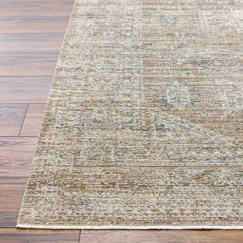 Gilda Traditional Golden Brown/Ivory Washable Area Rug