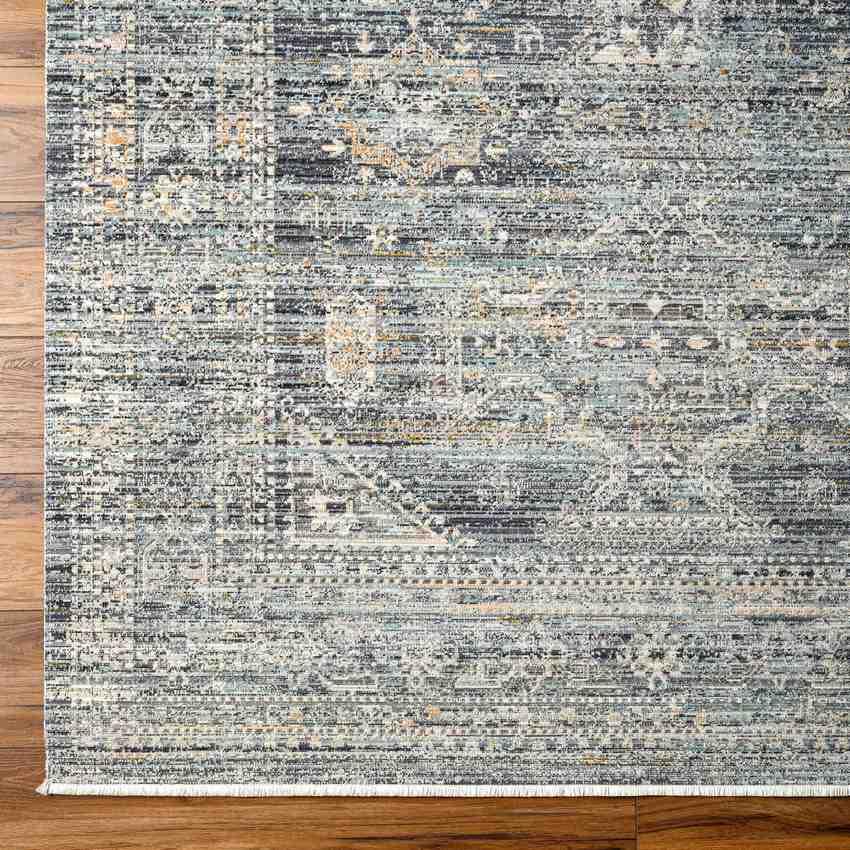 Gilda Traditional Grass Green/Charcoal Washable Area Rug