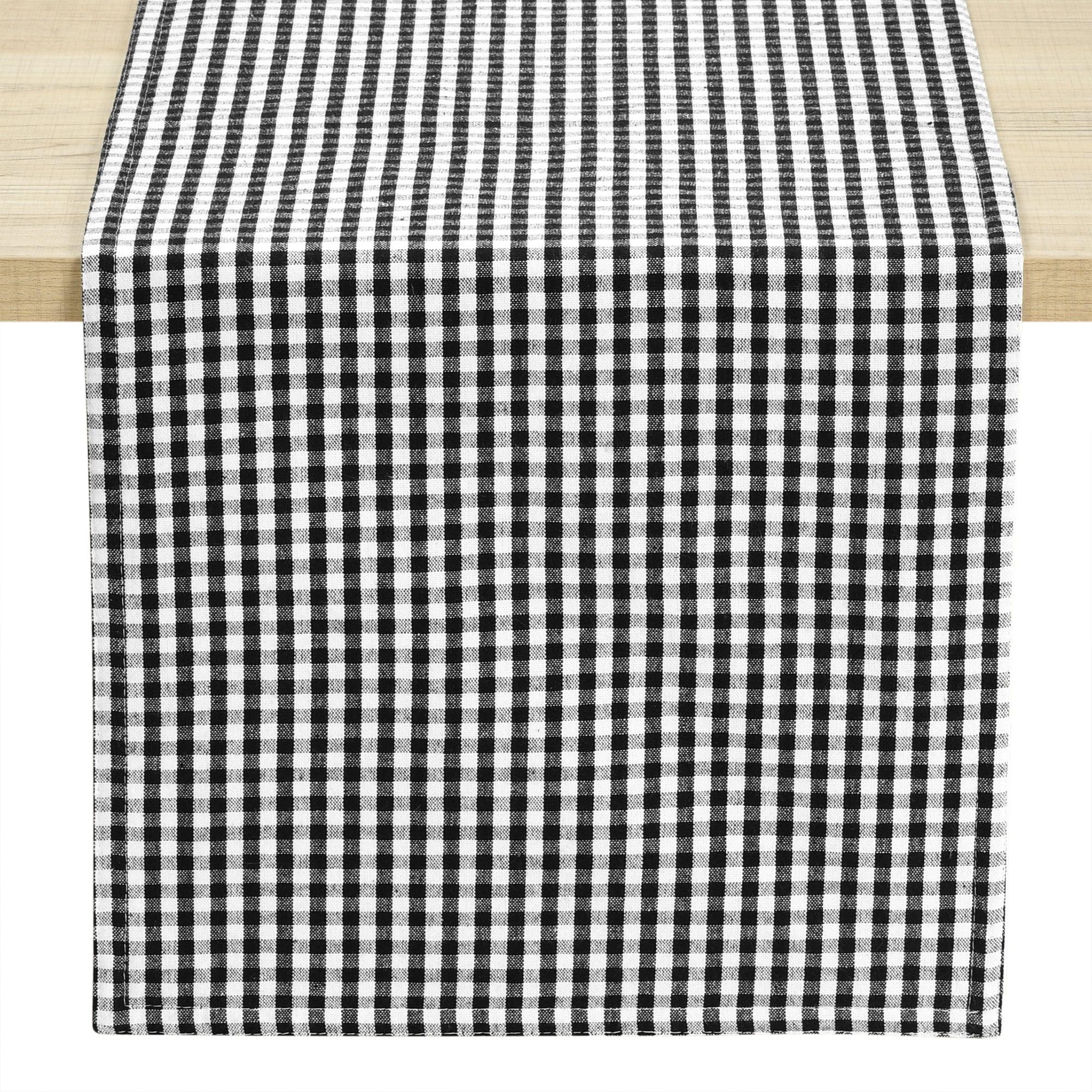 Gingham Check Yarn Dyed Table Runner