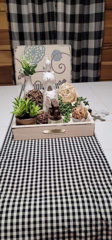 Gingham Check Yarn Dyed Table Runner