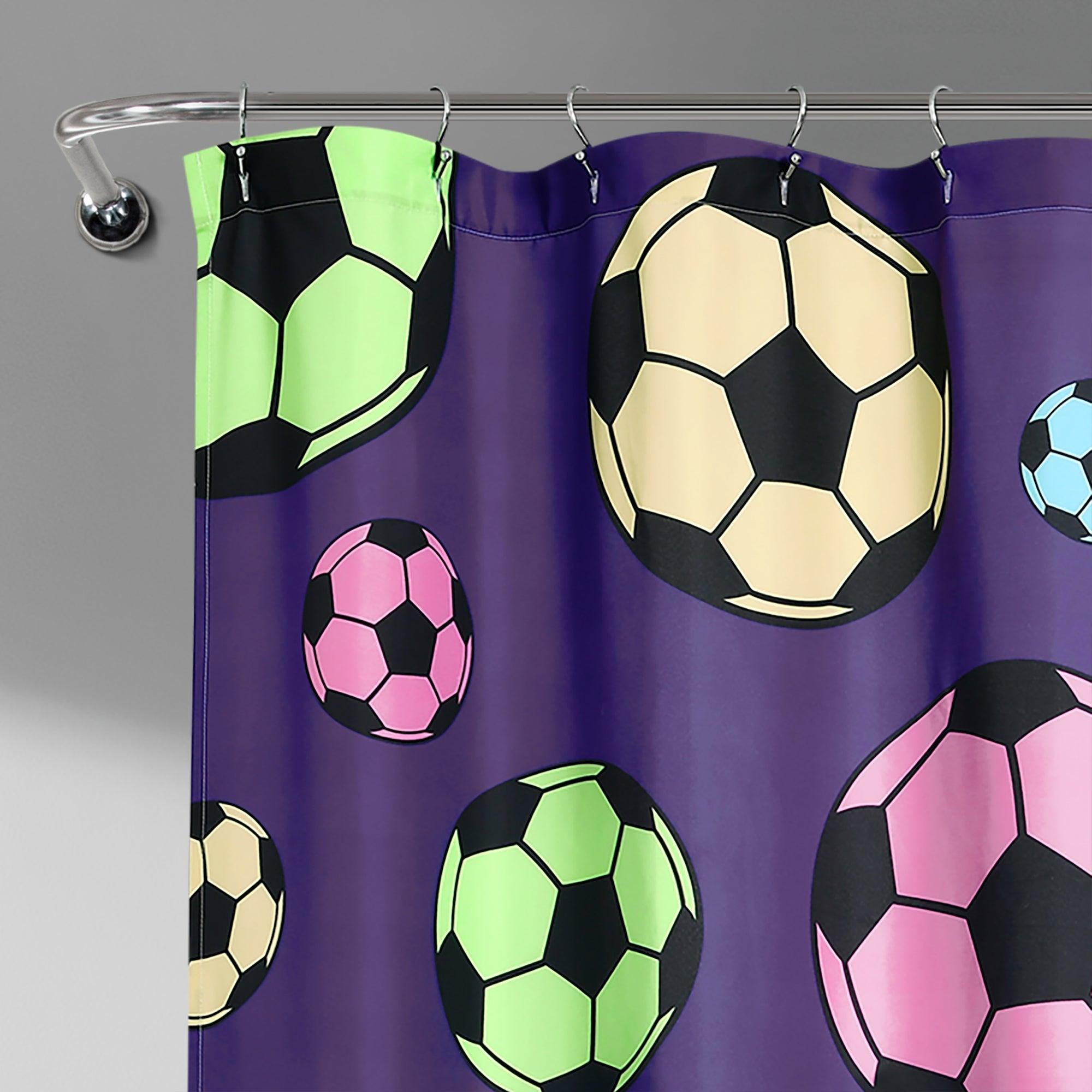 Girls Soccer Kick Shower Curtain