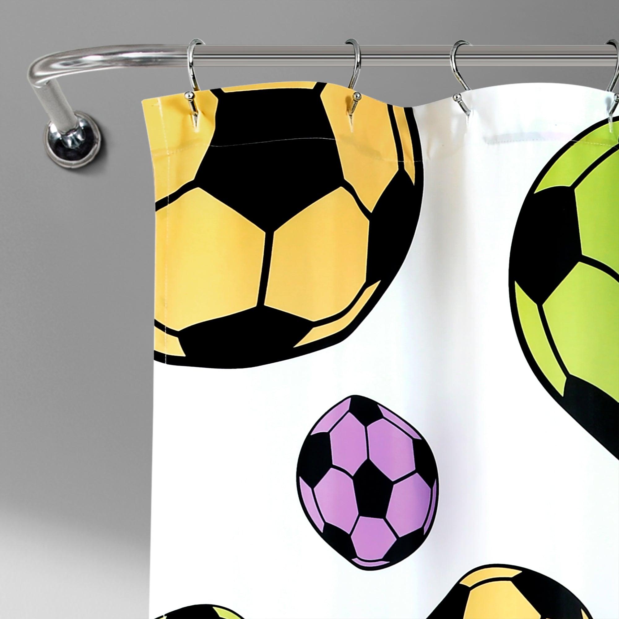 Girls Soccer Kick Shower Curtain