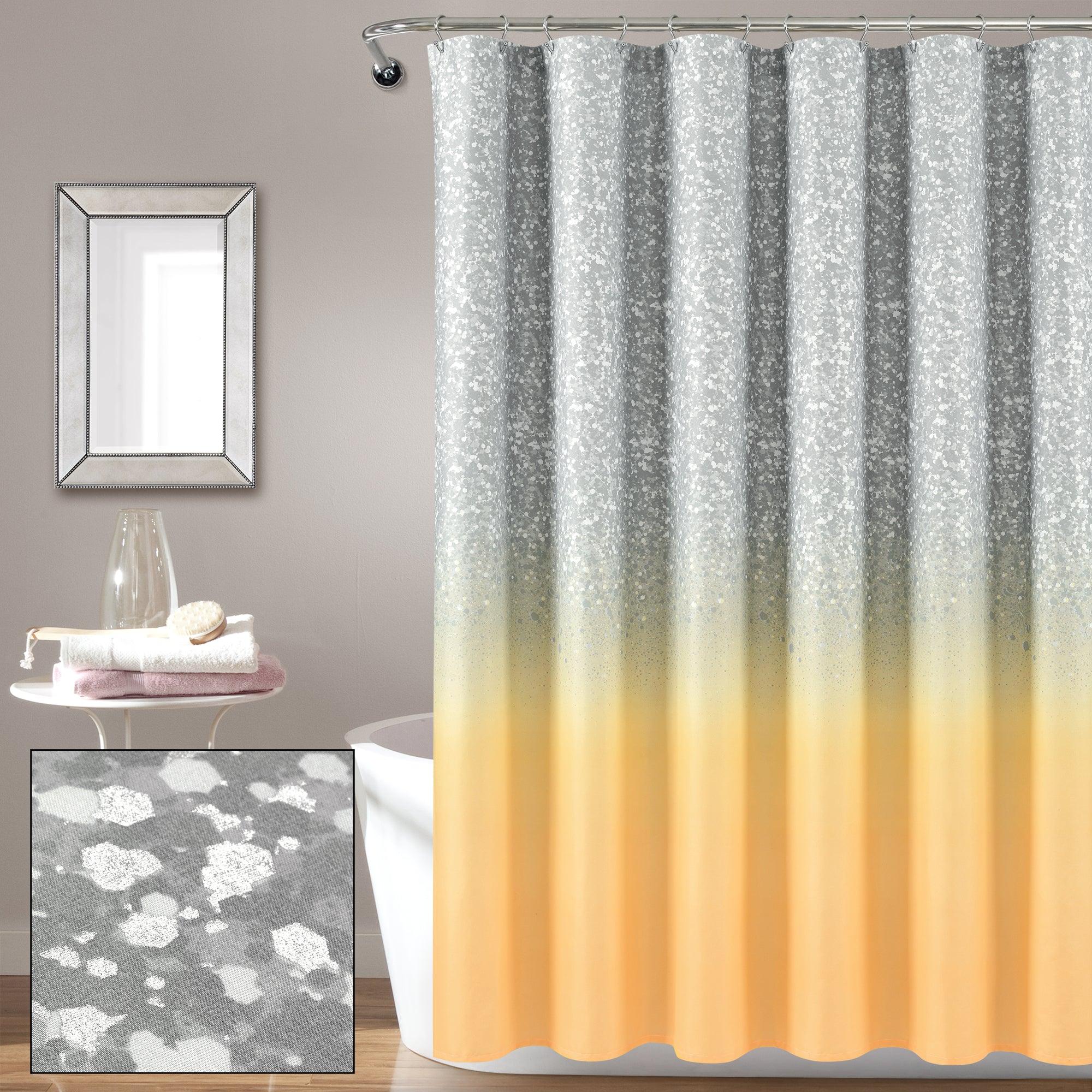 Glitter Ombre Metallic Print Shower Curtain