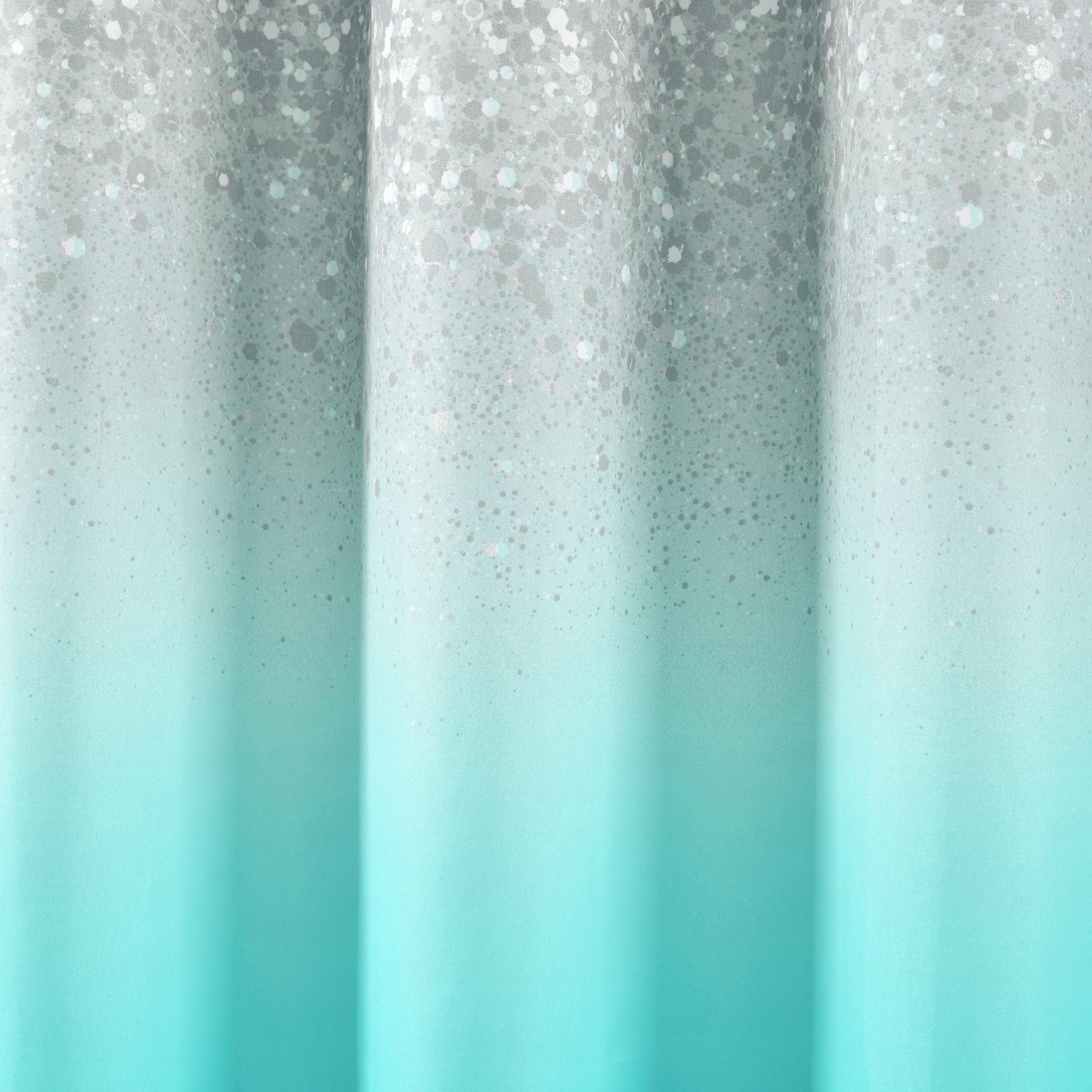 Glitter Ombre Metallic Print Shower Curtain