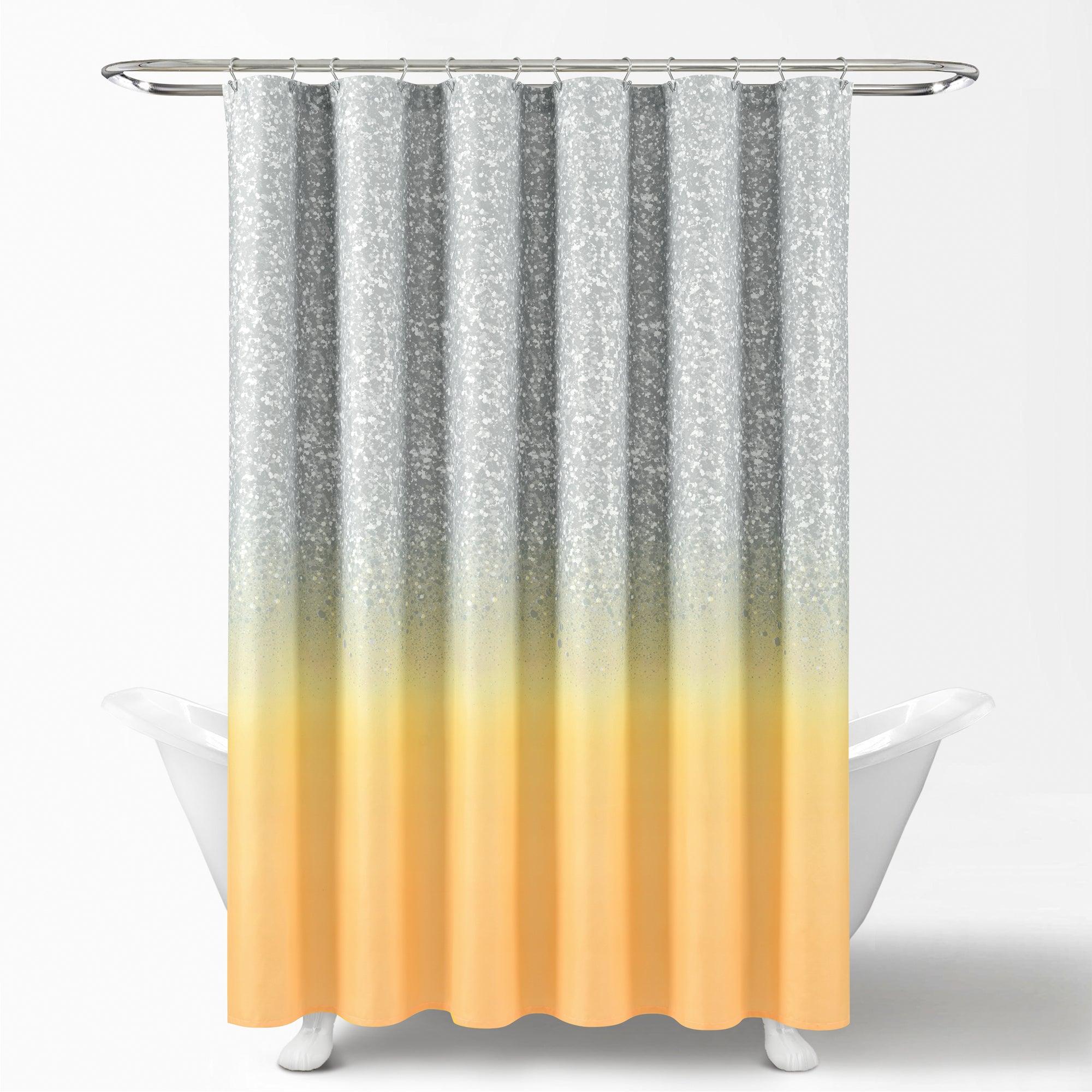 Glitter Ombre Metallic Print Shower Curtain