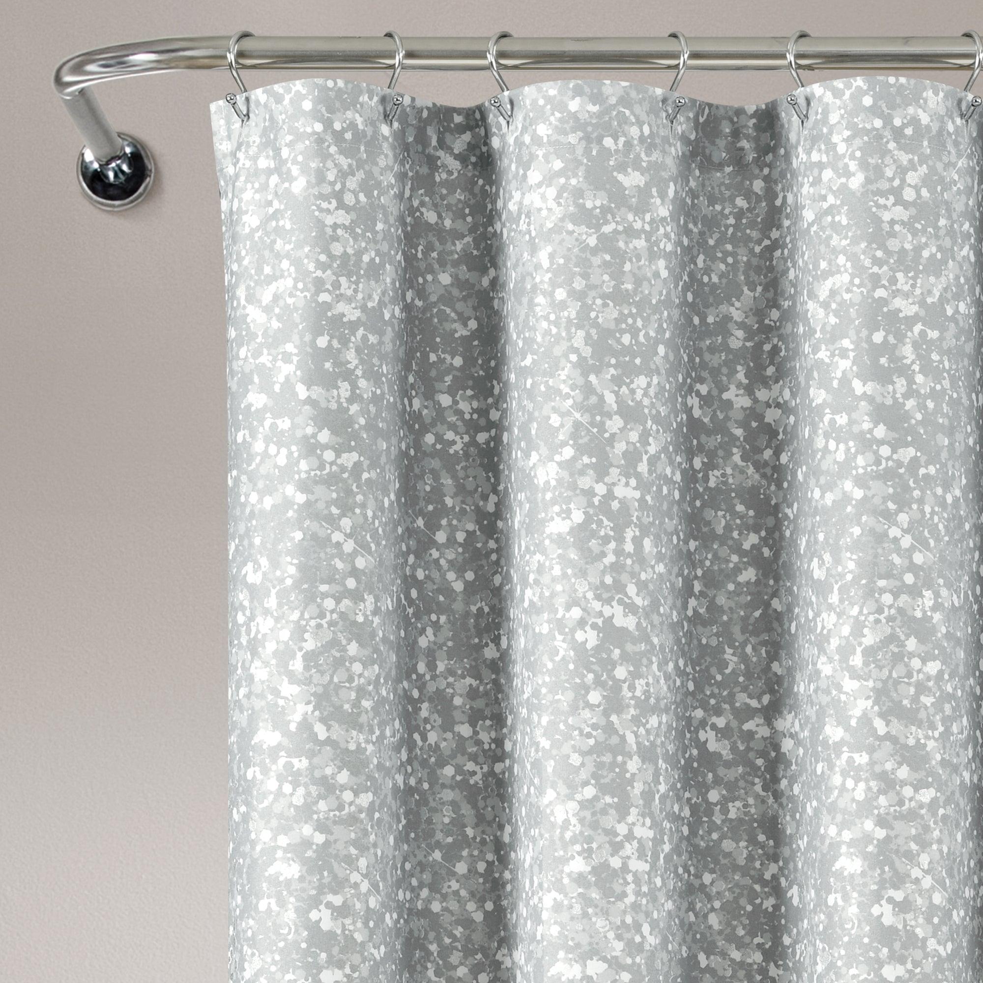 Glitter Ombre Metallic Print Shower Curtain