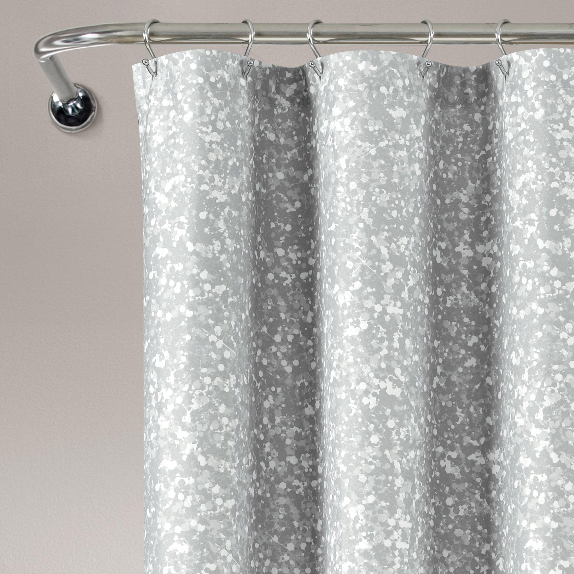 Glitter Ombre Metallic Print Shower Curtain