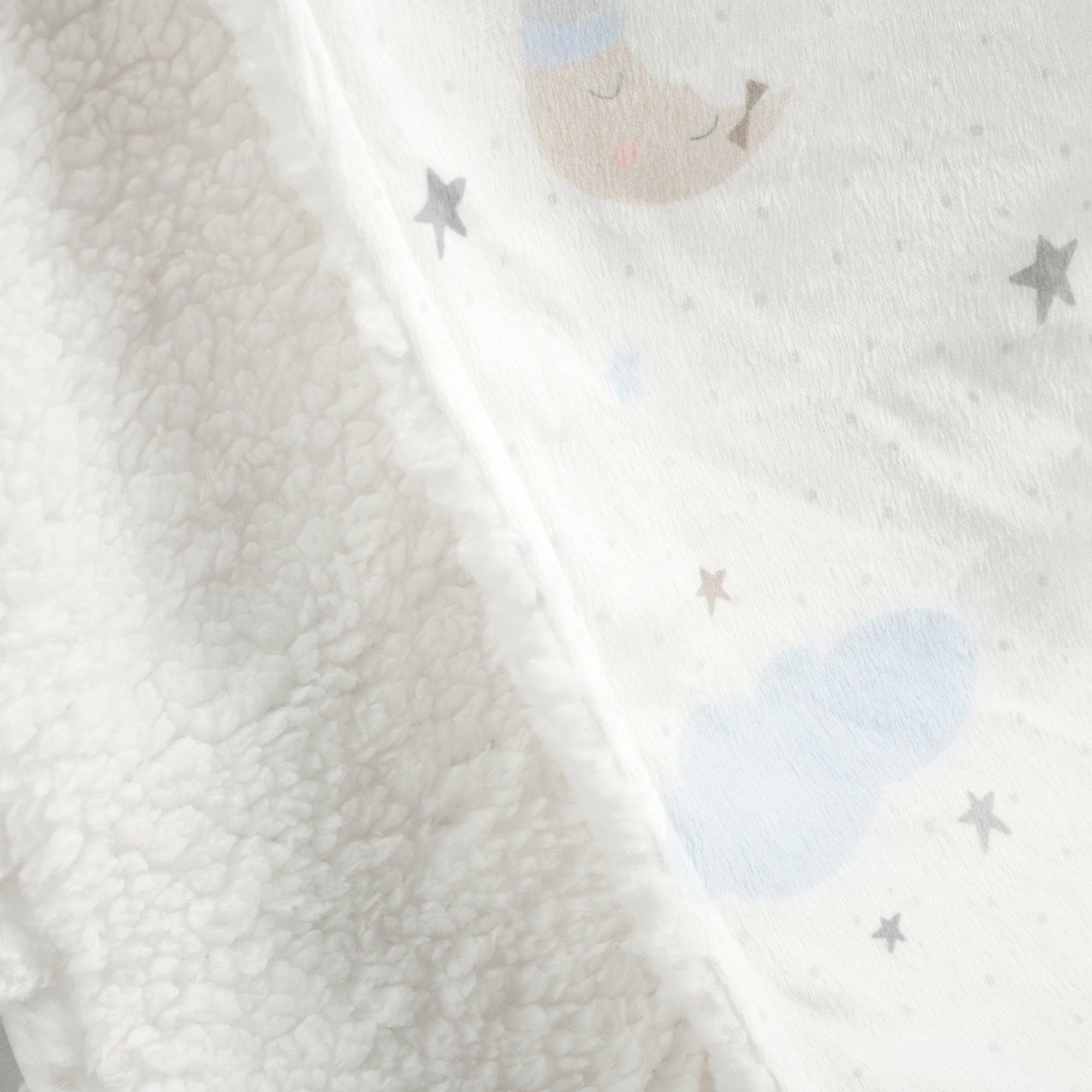 Goodnight Little Moon Soft Sherpa Baby Blanket