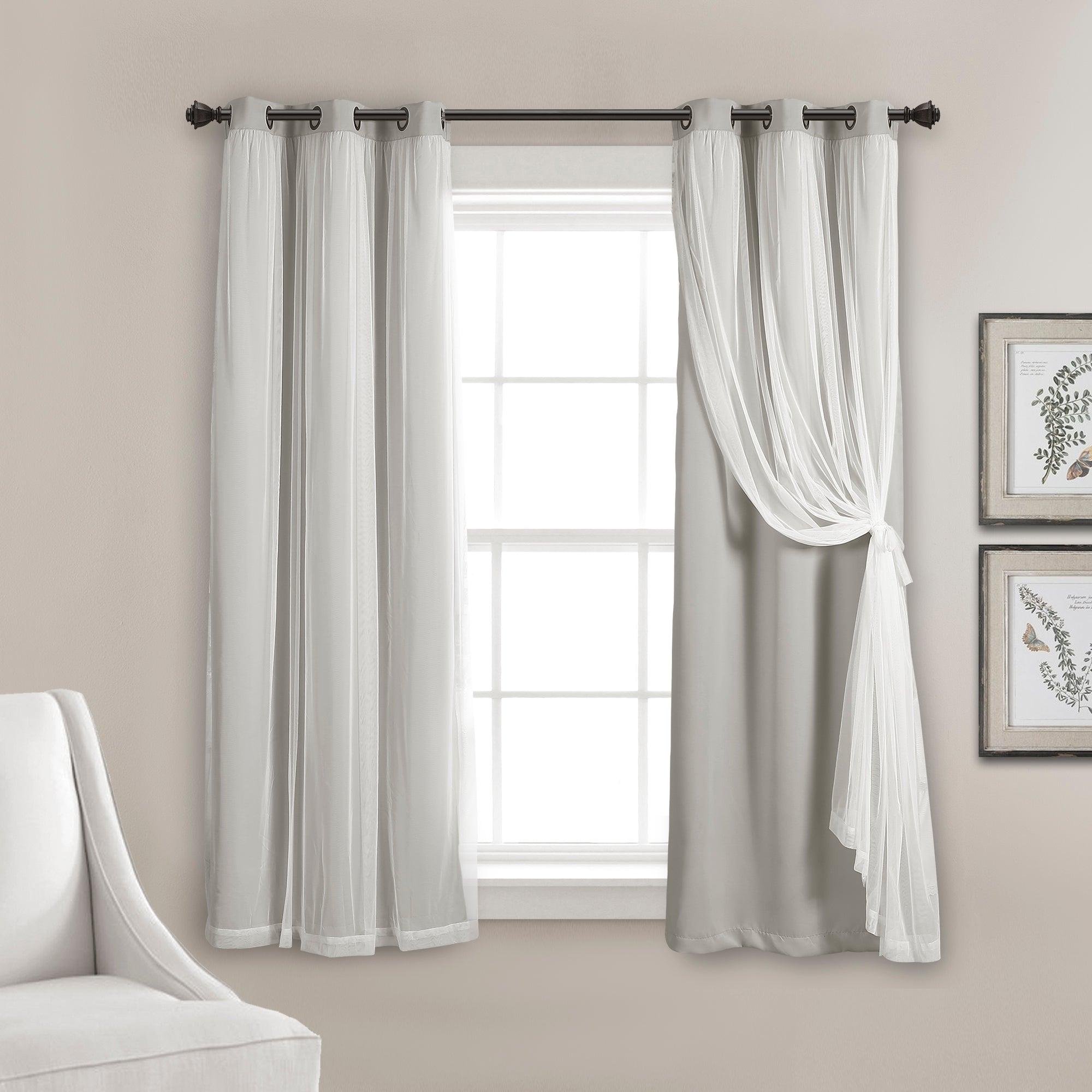 Grommet Sheer With Insulated Blackout Lining Curtain Panel Set