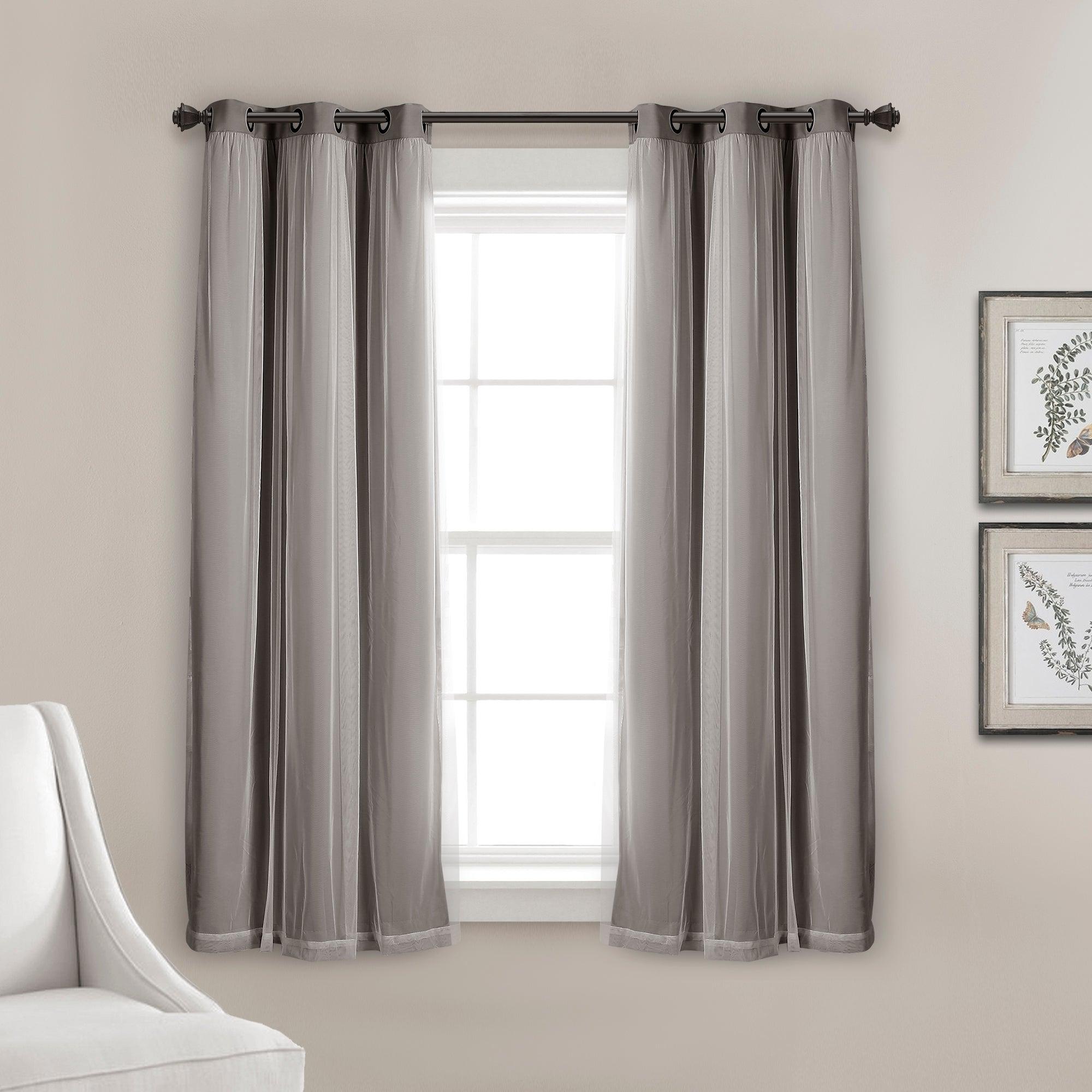 Grommet Sheer With Insulated Blackout Lining Curtain Panel Set