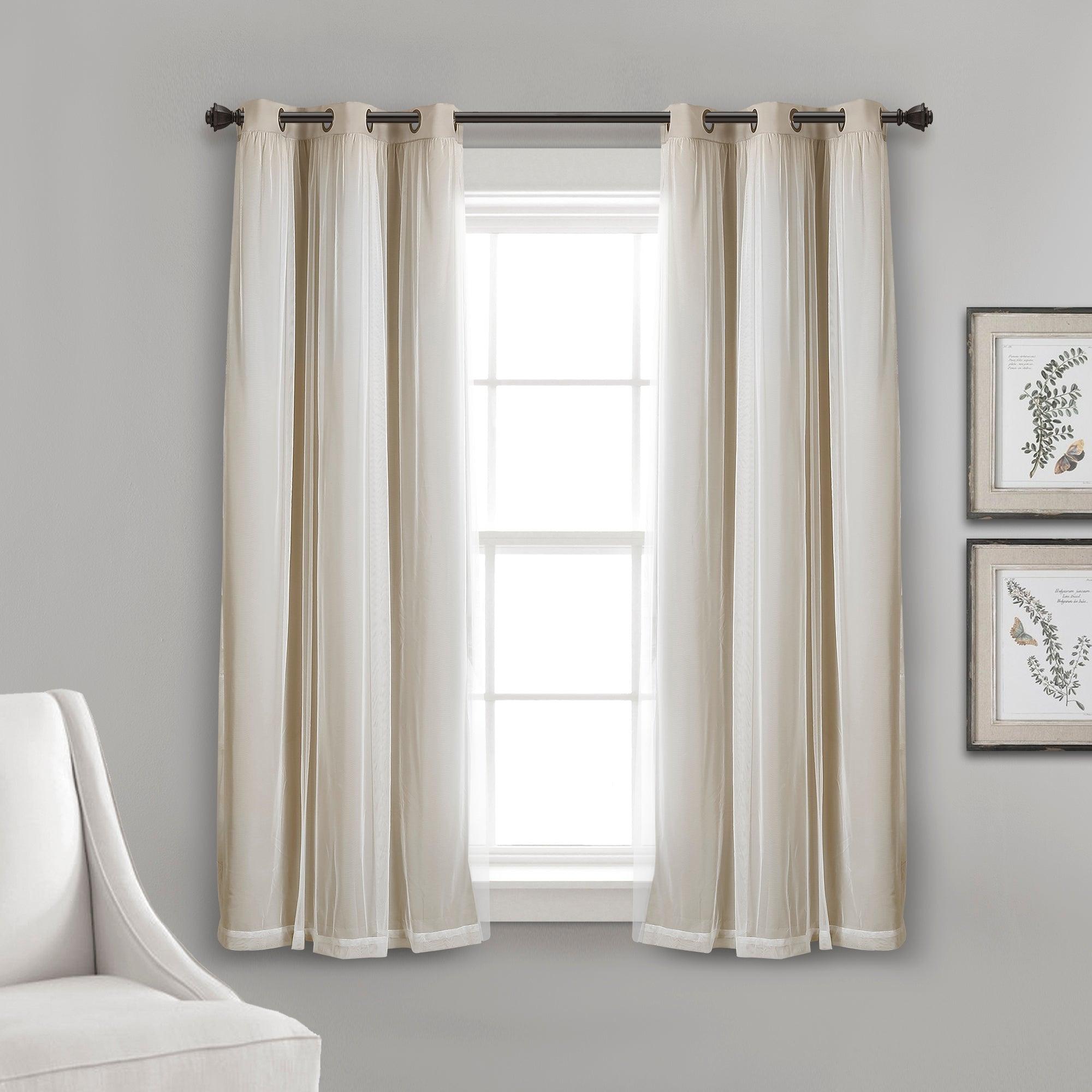 Grommet Sheer With Insulated Blackout Lining Curtain Panel Set