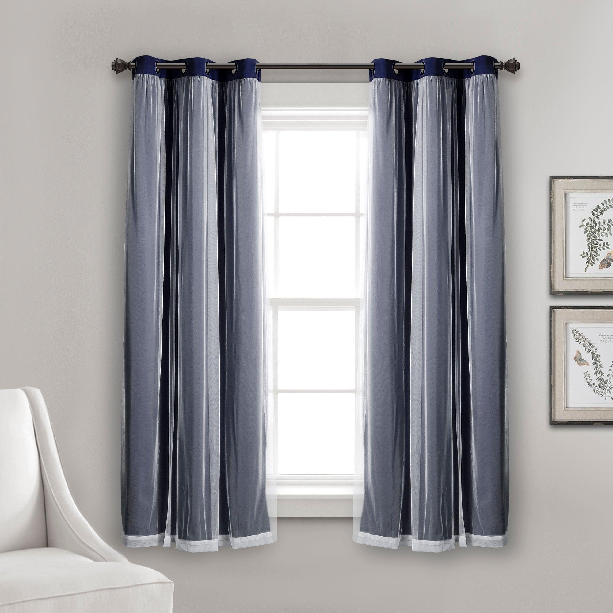 Grommet Sheer With Insulated Blackout Lining Curtain Panel Set