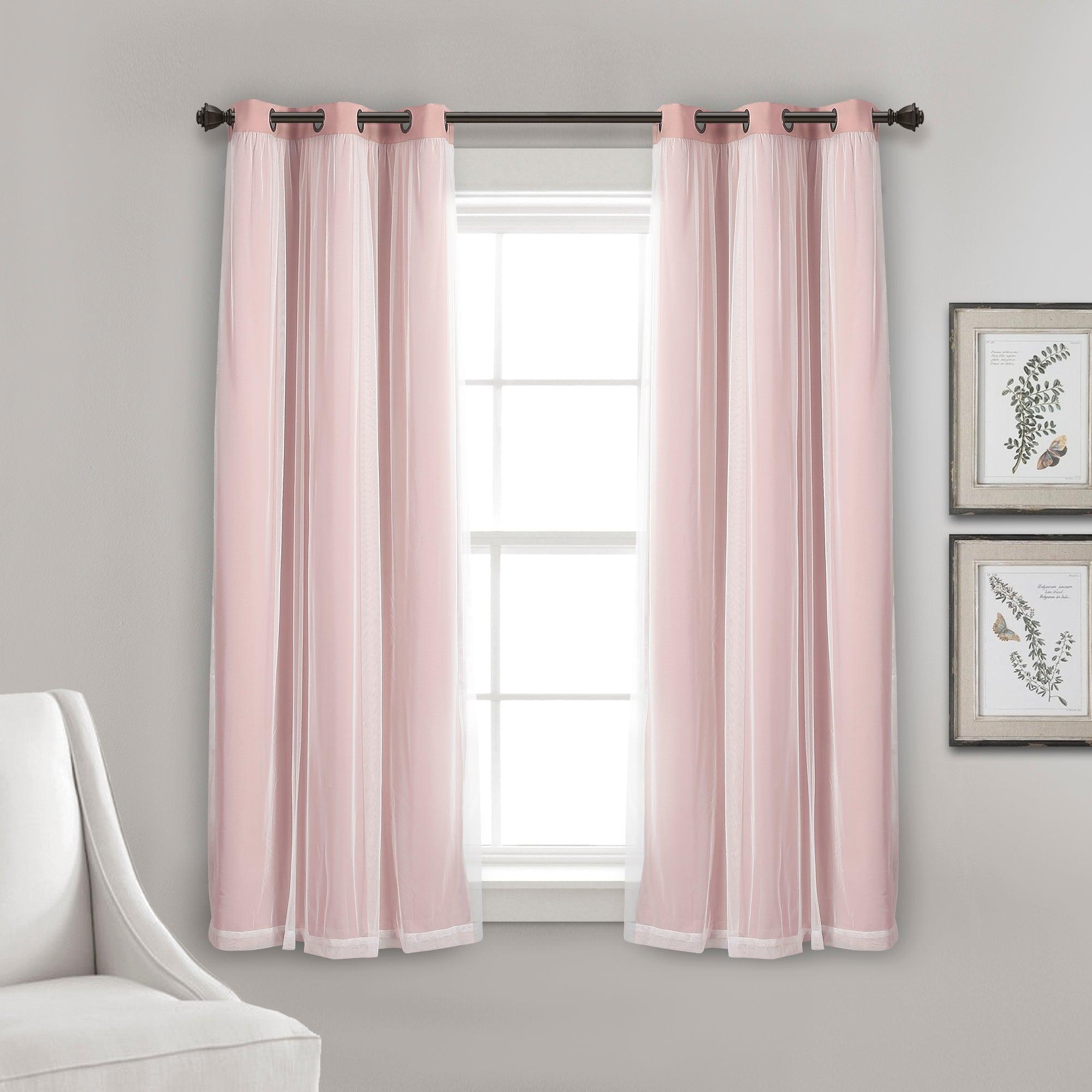 Grommet Sheer With Insulated Blackout Lining Curtain Panel Set