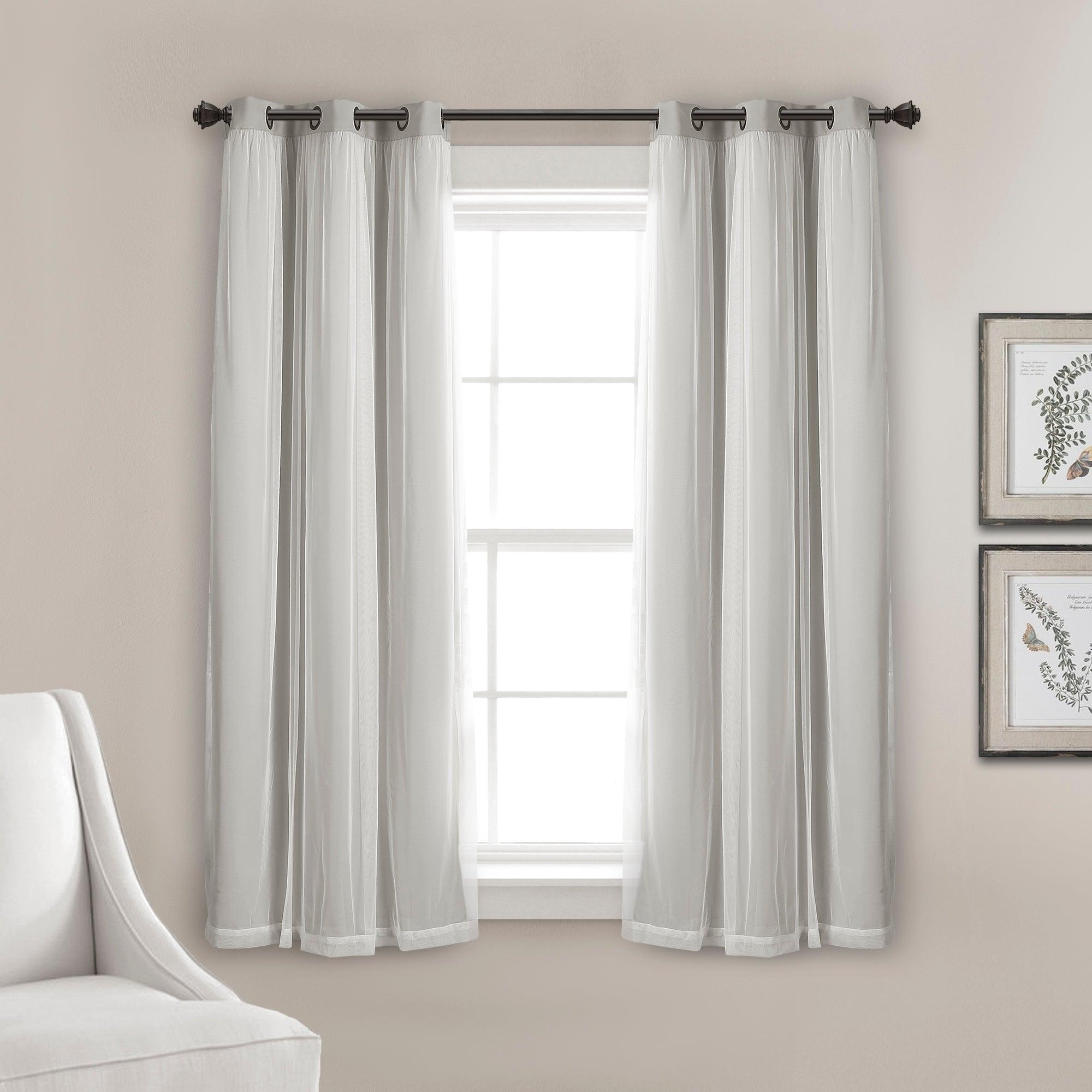 Grommet Sheer With Insulated Blackout Lining Curtain Panel Set