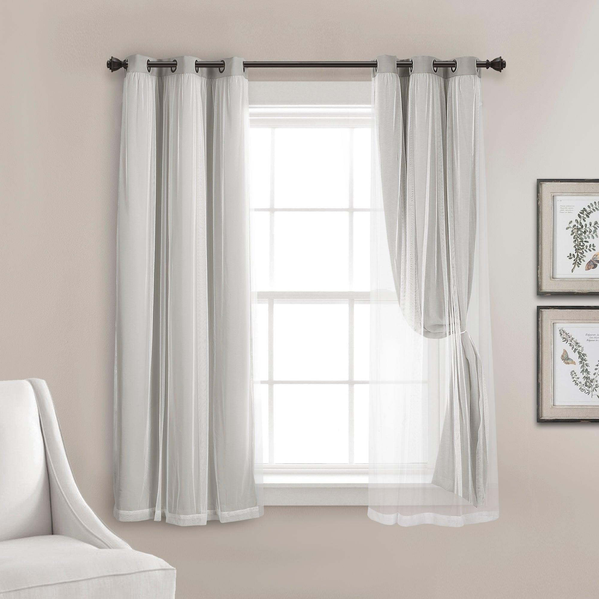 Grommet Sheer With Insulated Blackout Lining Curtain Panel Set