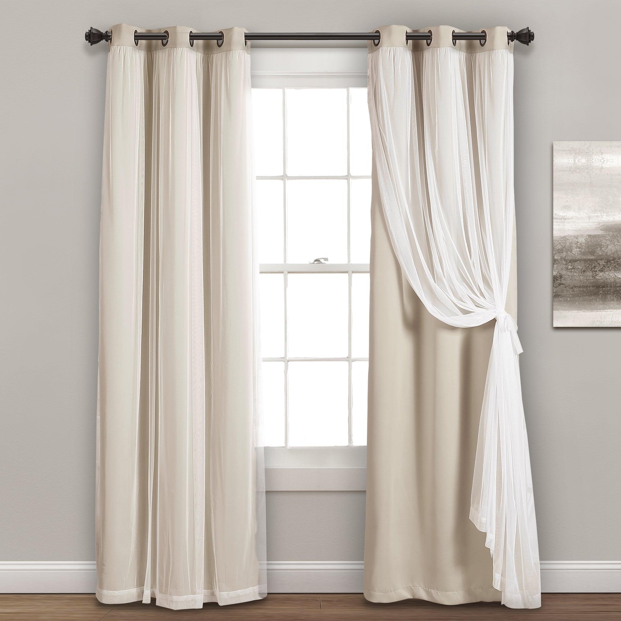 Grommet Sheer With Insulated Blackout Lining Curtain Panel Set