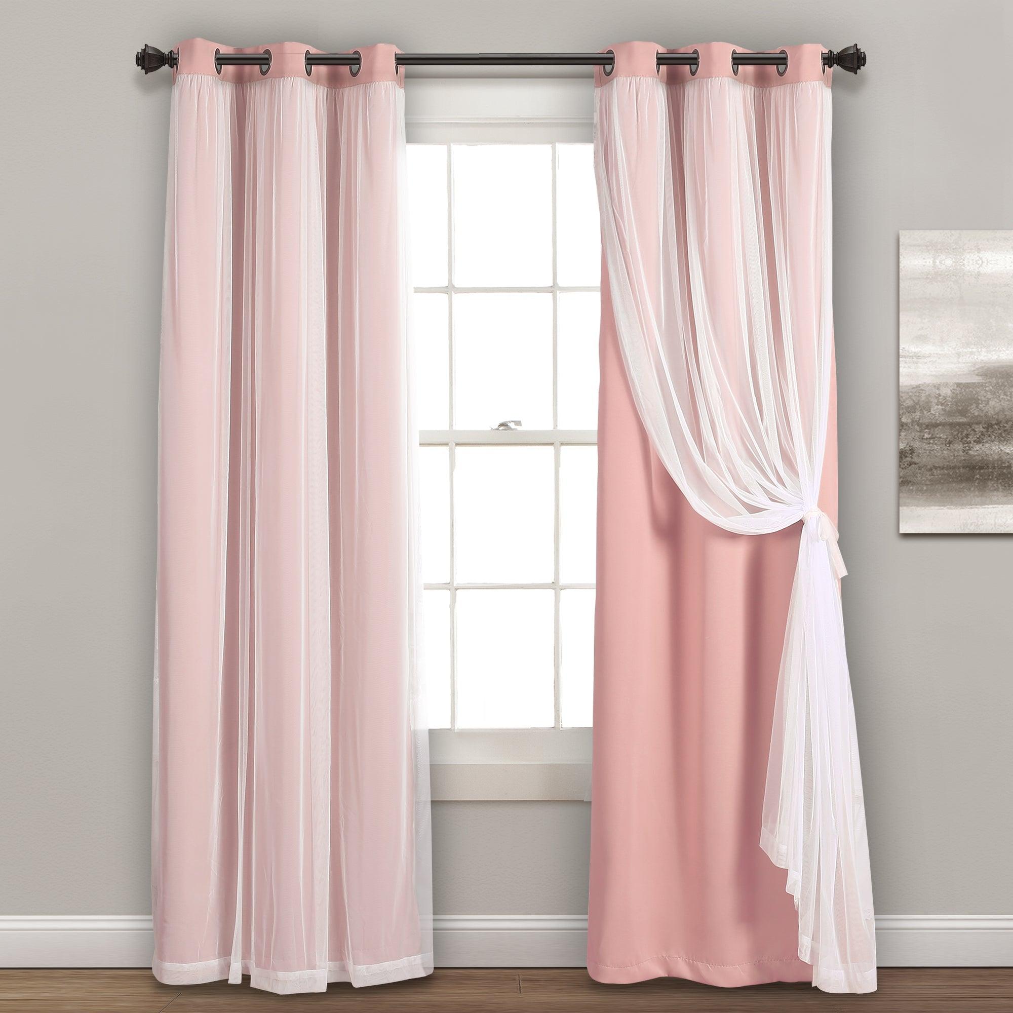 Grommet Sheer With Insulated Blackout Lining Curtain Panel Set