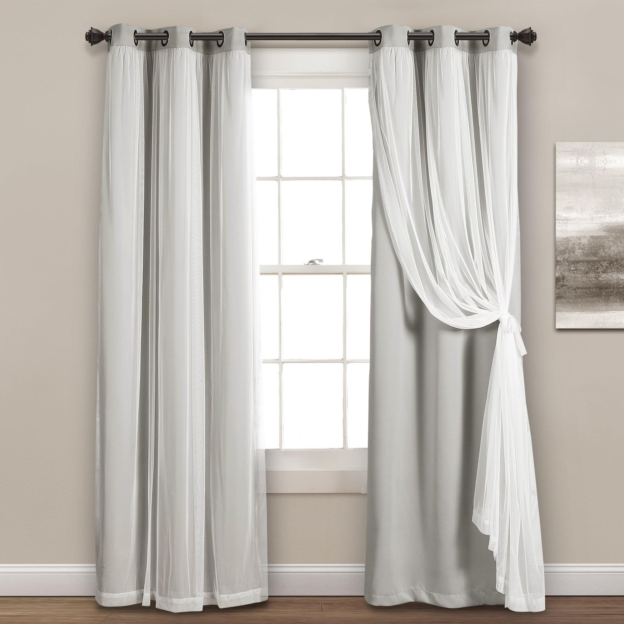 Grommet Sheer With Insulated Blackout Lining Curtain Panel Set