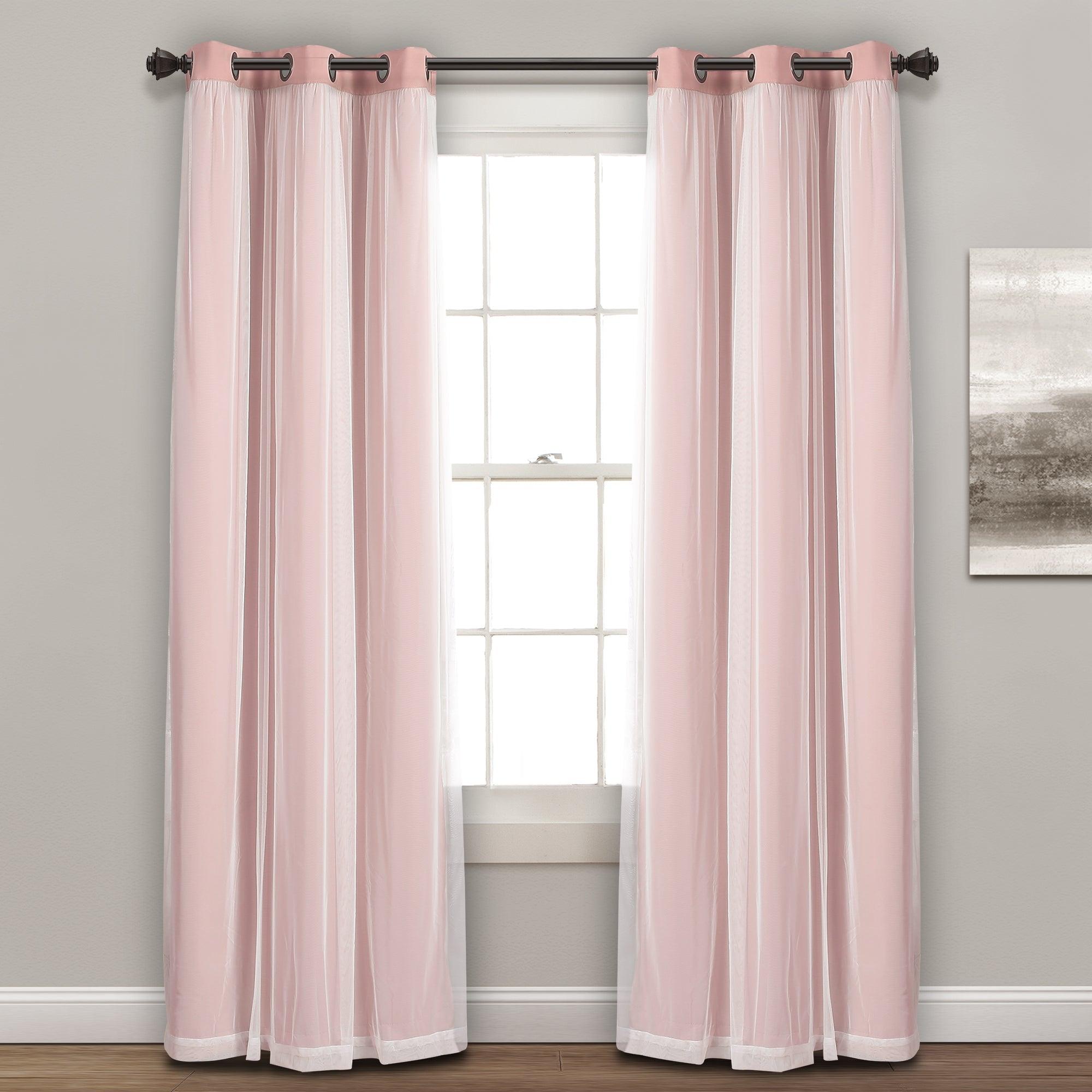 Grommet Sheer With Insulated Blackout Lining Curtain Panel Set