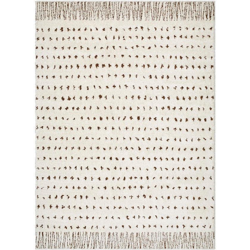 Haily Modern Ivory/Brown Area Rug