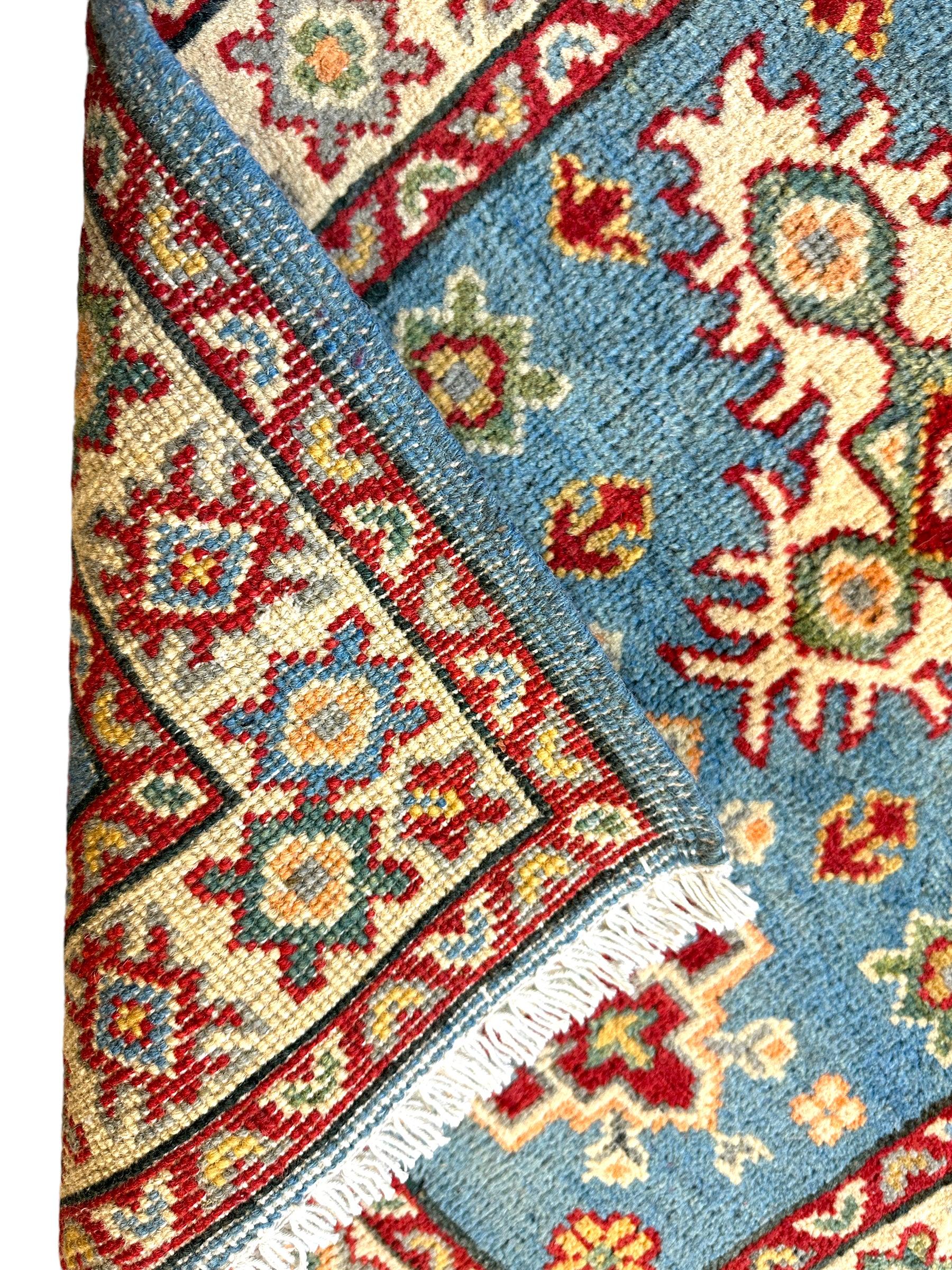 Hand-knotted Afghani Super Kazak Runner Rug 2’2” x 6’