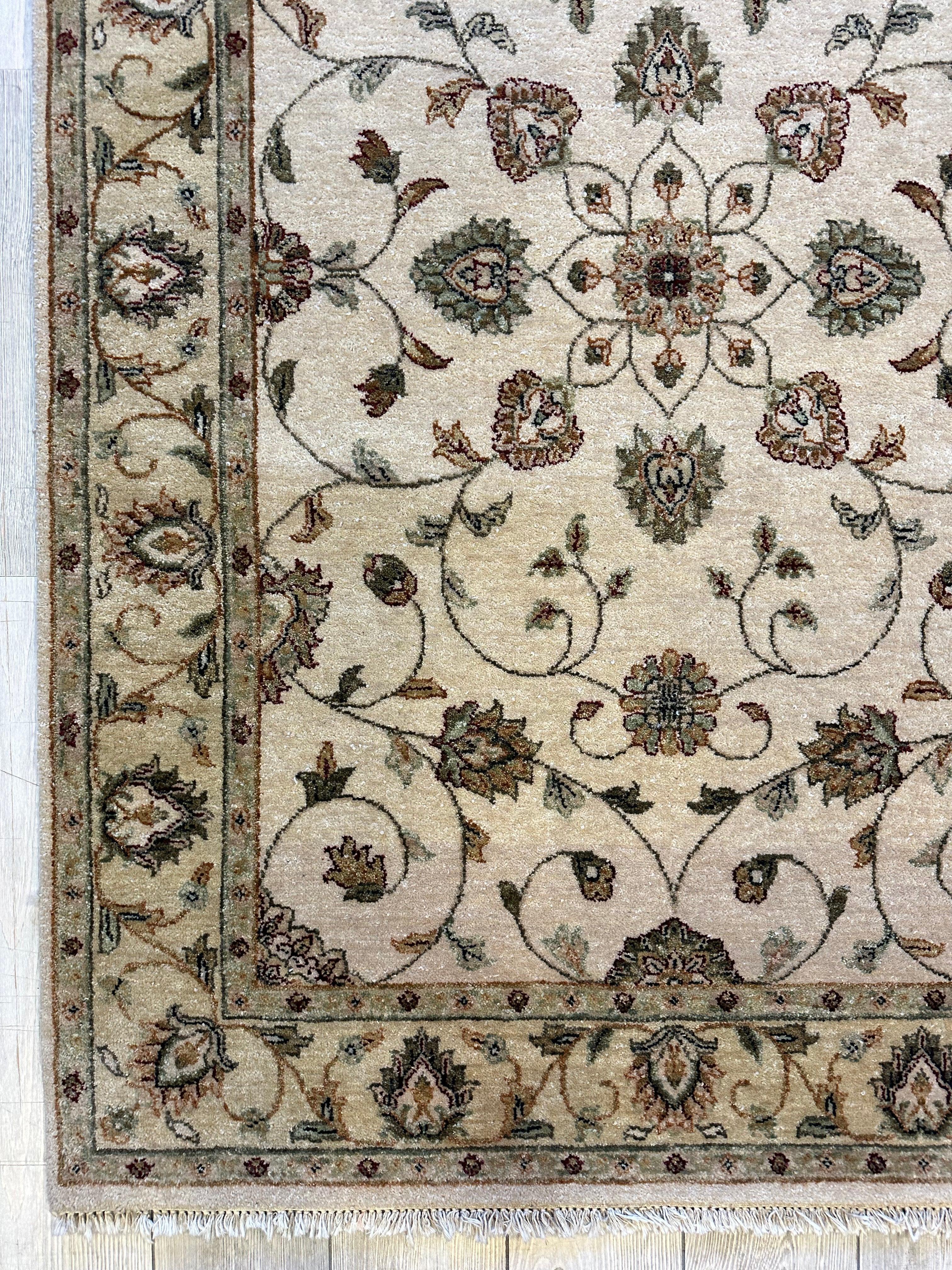 Hand-knotted Chobi Finest Cream Wool Rug 4x6