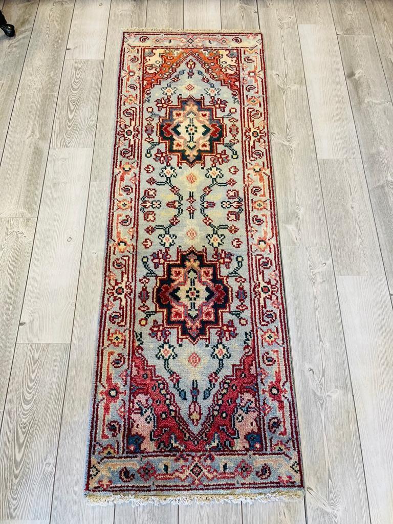 Hand Knotted Kazak Caucasian Runner Rug 2x6 Ft