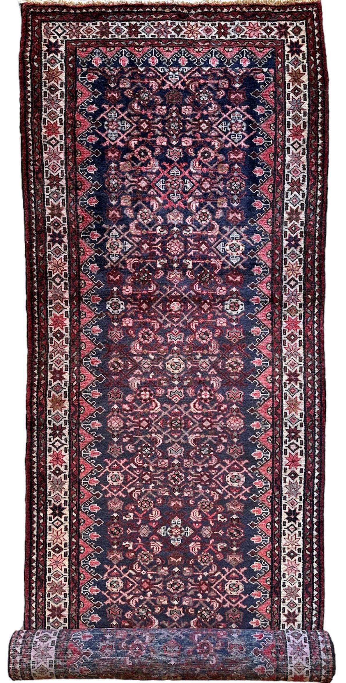 Hand-Knotted Large Persian Runner 13’9” x 3’7”