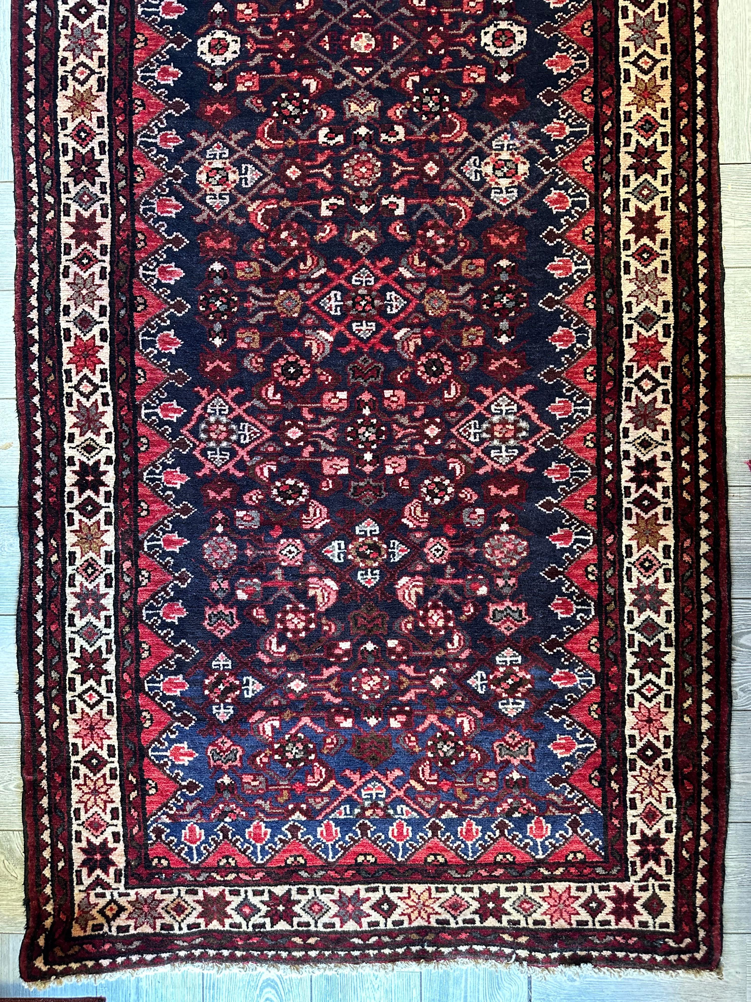 Hand-Knotted Large Persian Runner 13’9” x 3’7”