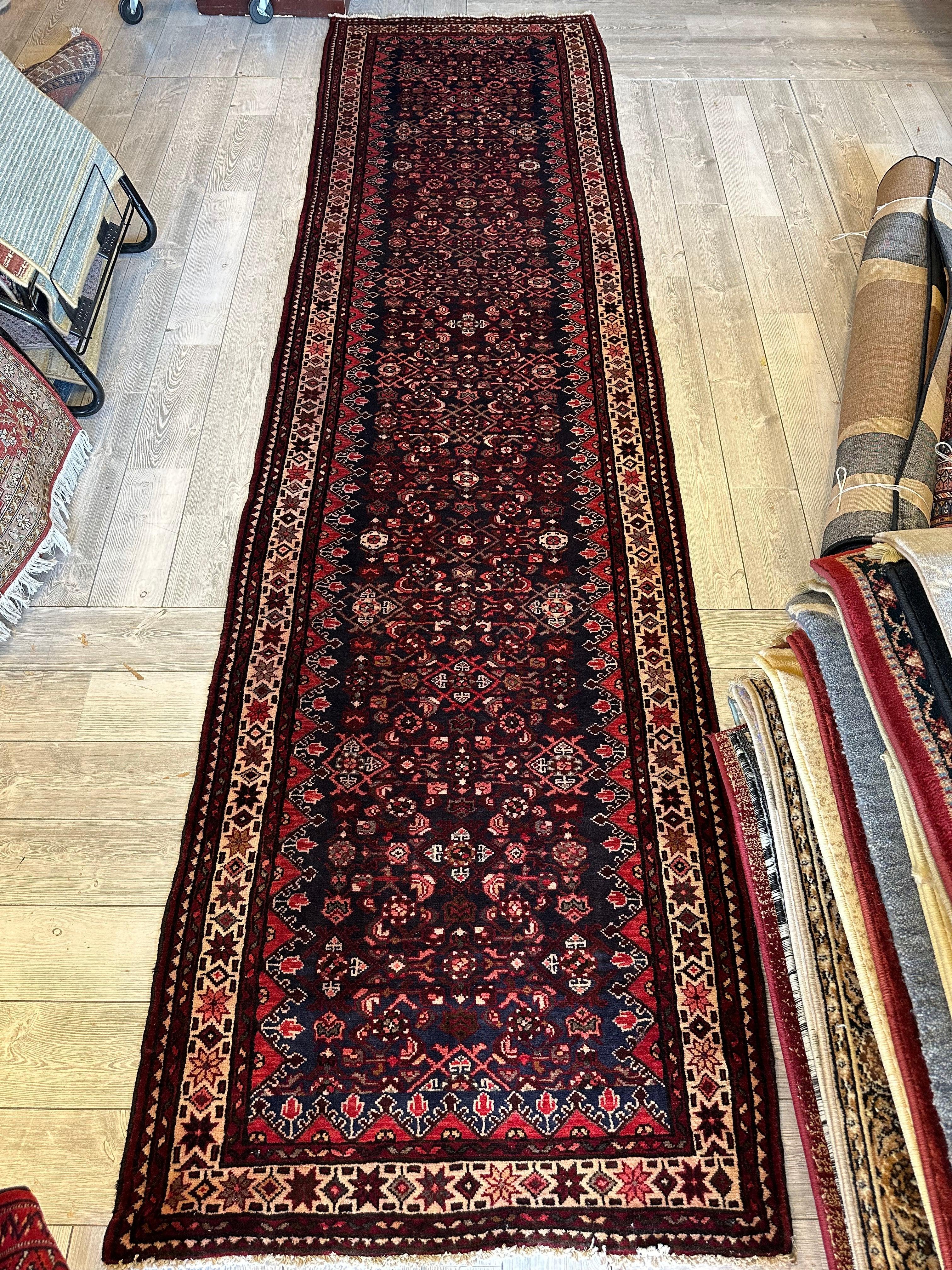 Hand-Knotted Large Persian Runner 13’9” x 3’7”