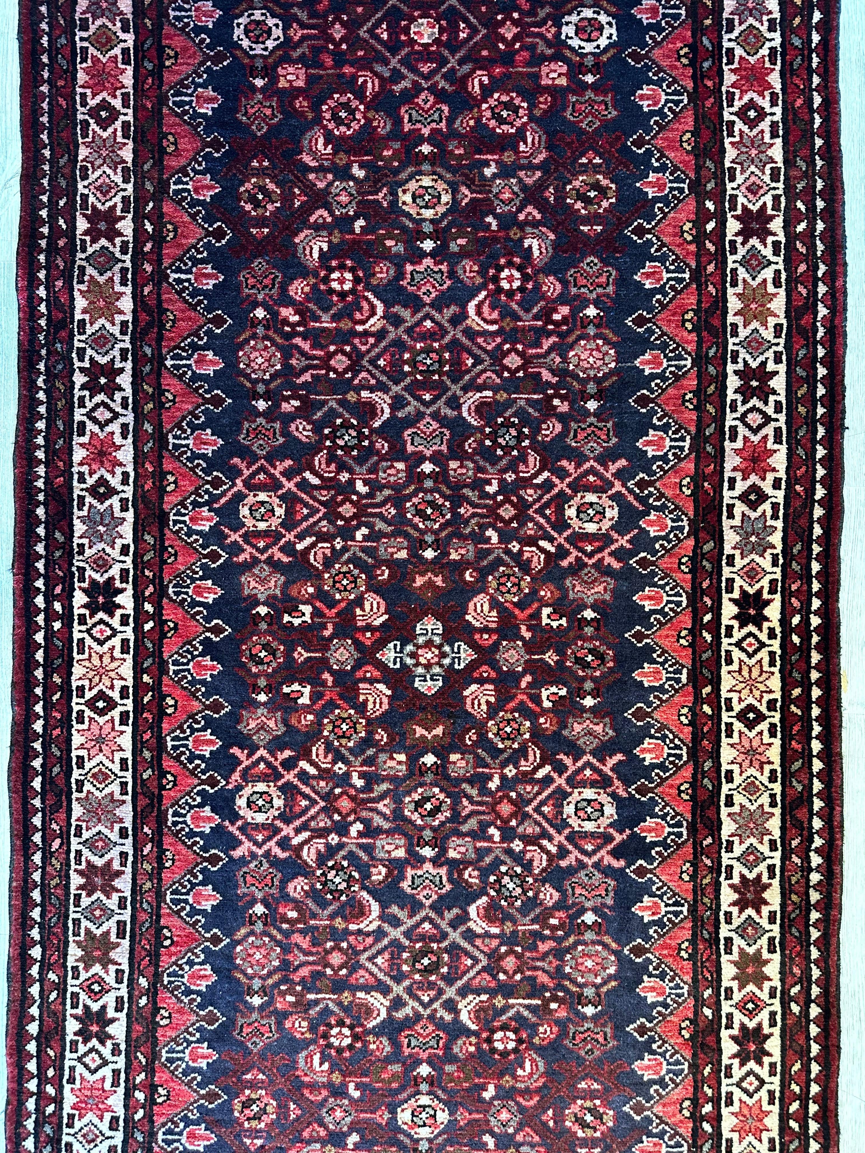 Hand-Knotted Large Persian Runner 13’9” x 3’7”