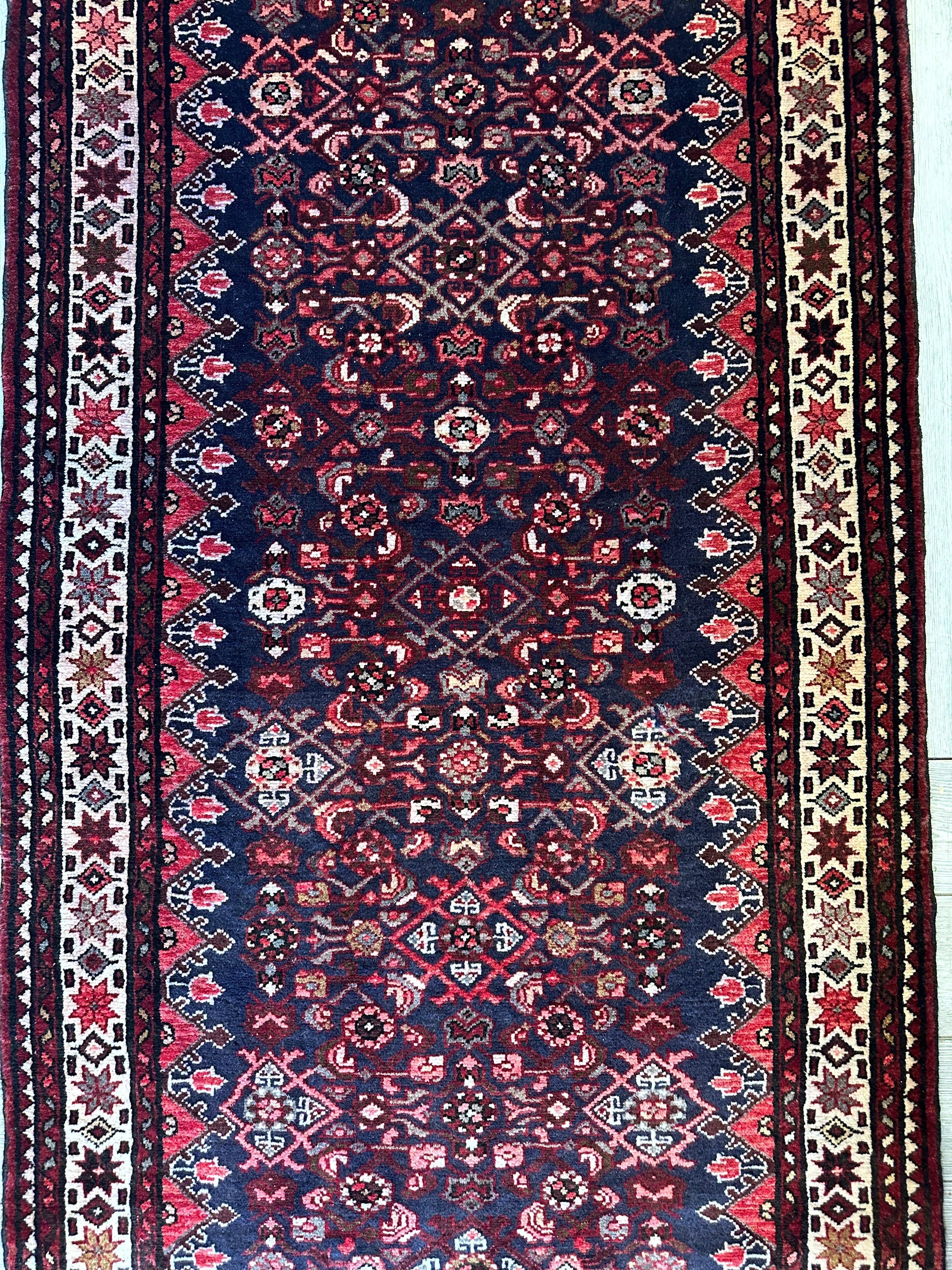 Hand-Knotted Large Persian Runner 13’9” x 3’7”