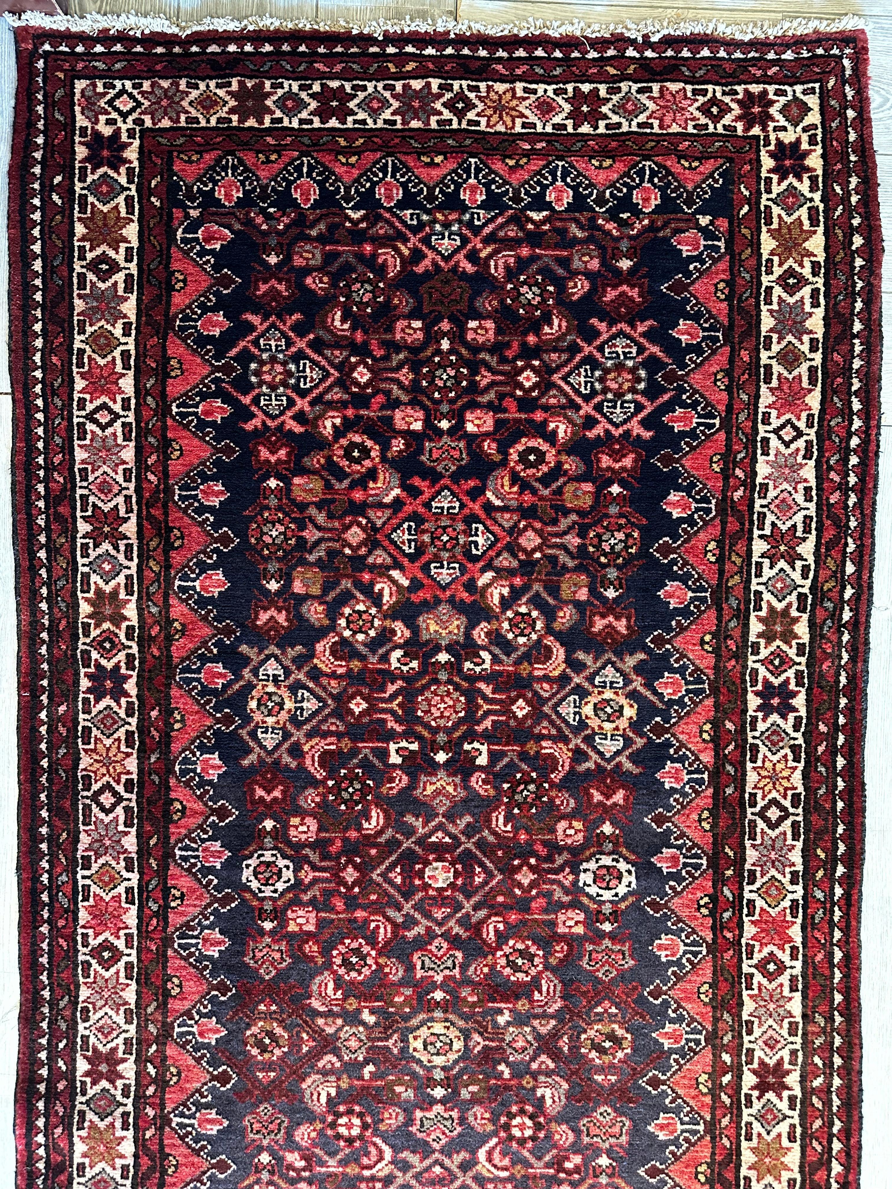 Hand-Knotted Large Persian Runner 13’9” x 3’7”