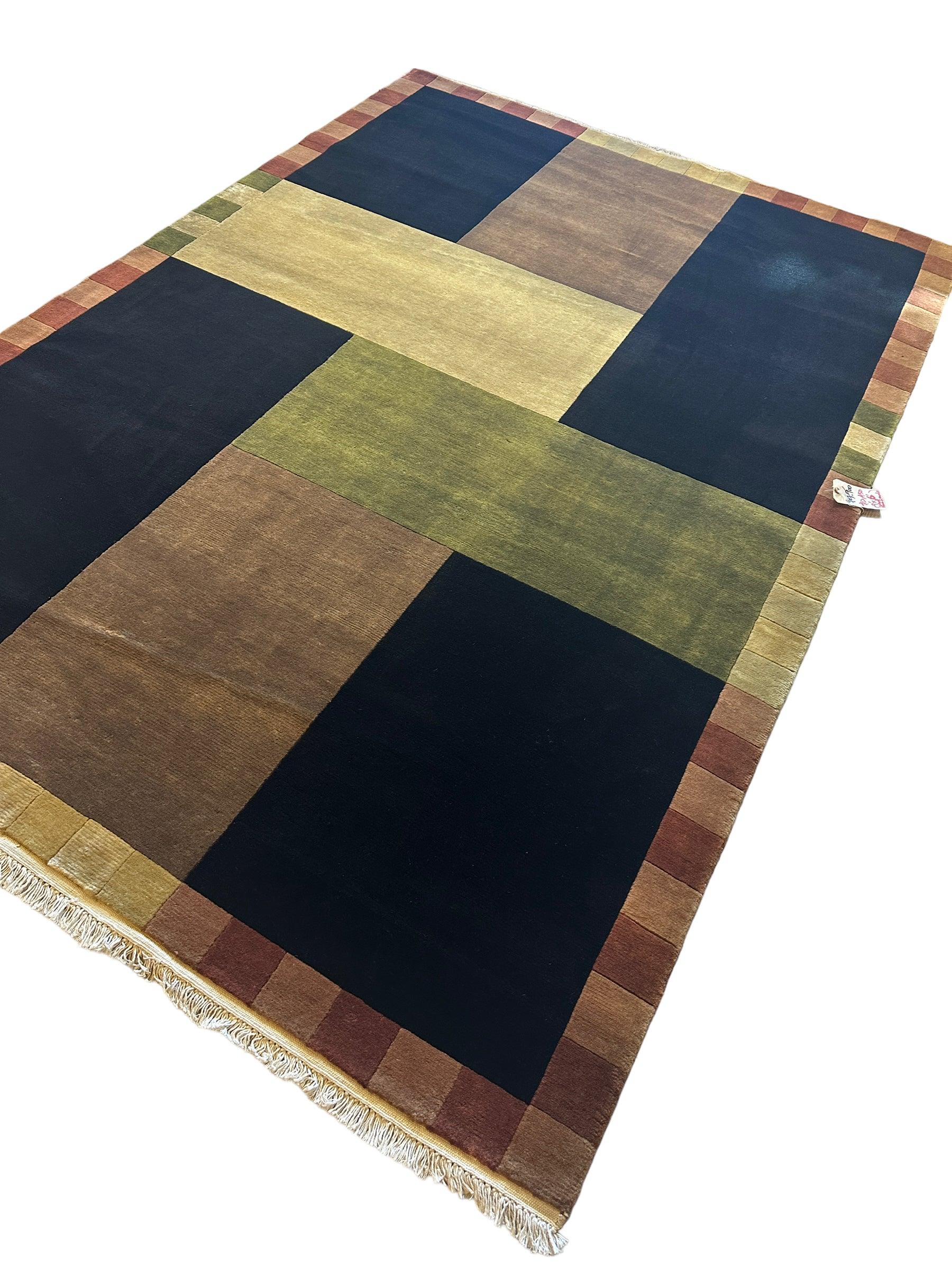 Hand Knotted Modern Wool Rug 6’2” x 9’