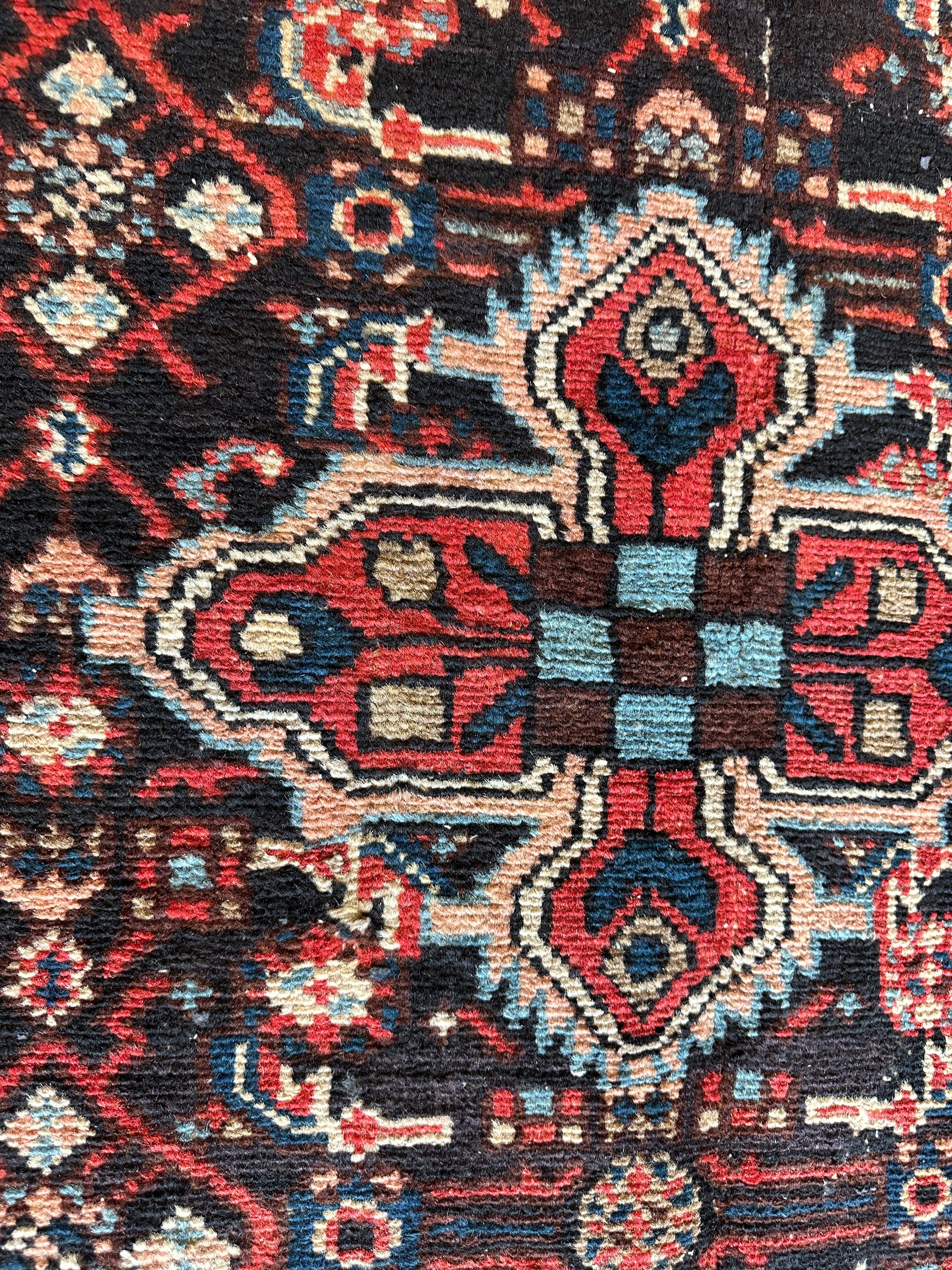 Hand-Knotted Persian Hamadan Wide Runner Rug 4’ x 10’6”