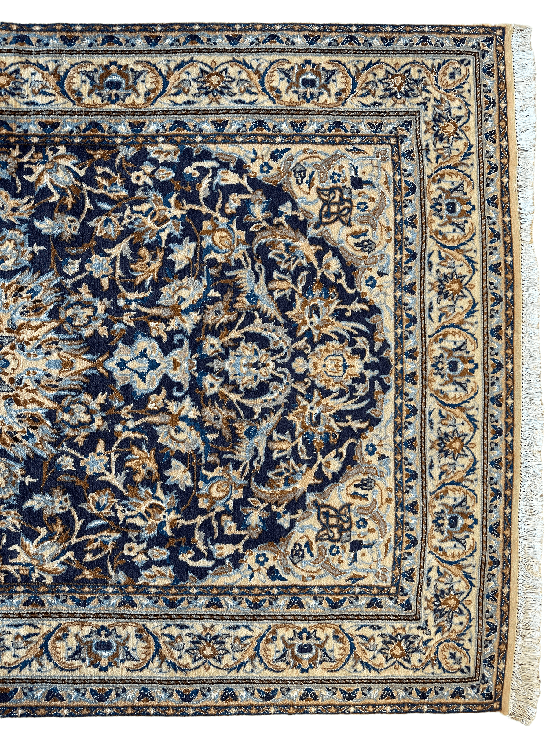 Hand-knotted Persian Nain 9La Wool & Silk Rug 3’10” x 6’7”