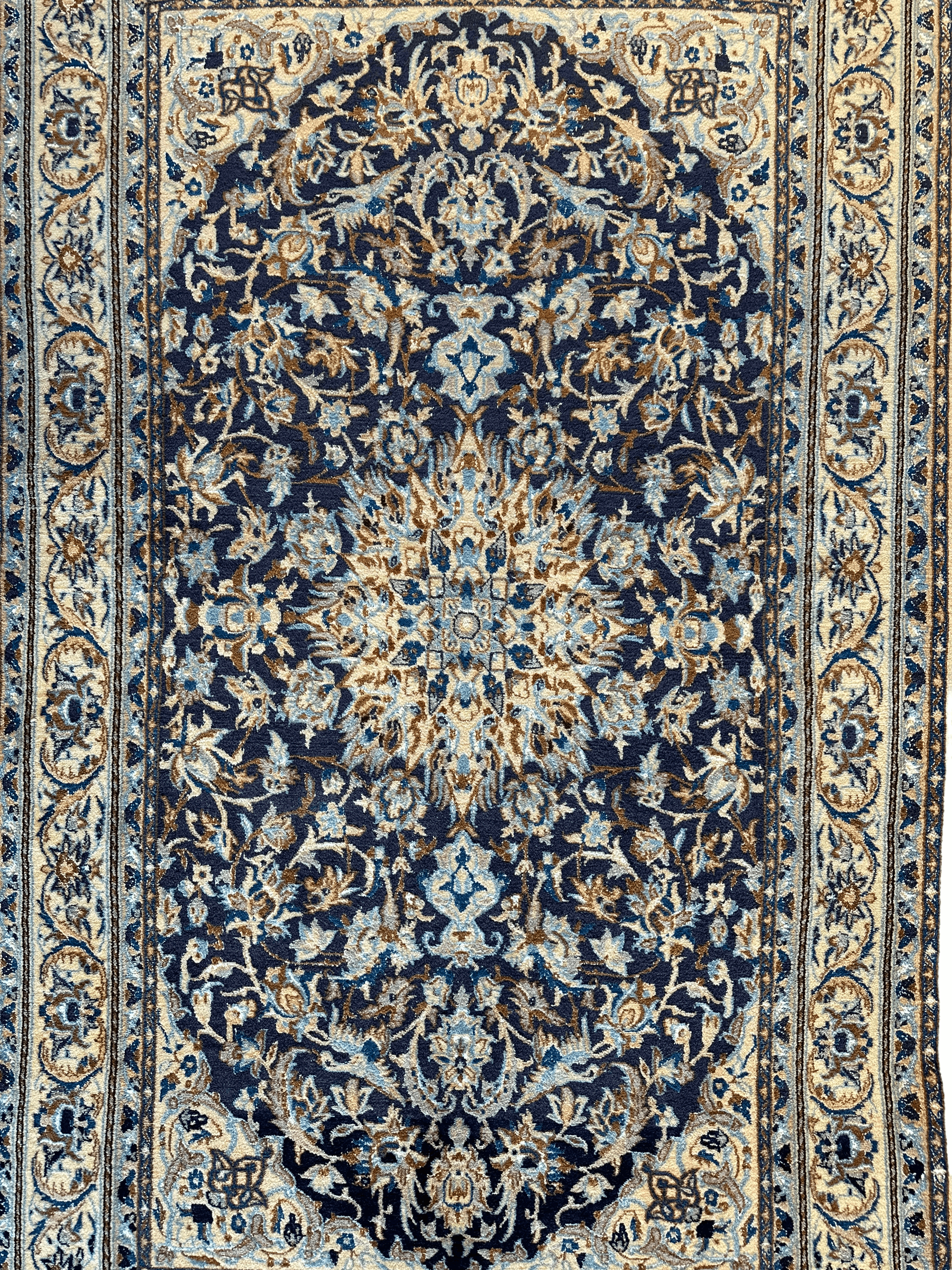 Hand-knotted Persian Nain 9La Wool & Silk Rug 3’10” x 6’7”