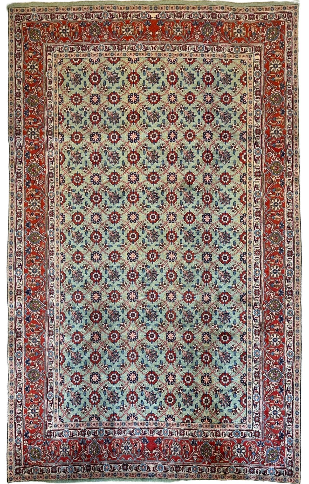 Hand-knotted Persian Veramin Wool & Silk Rug 7 x 10 ft