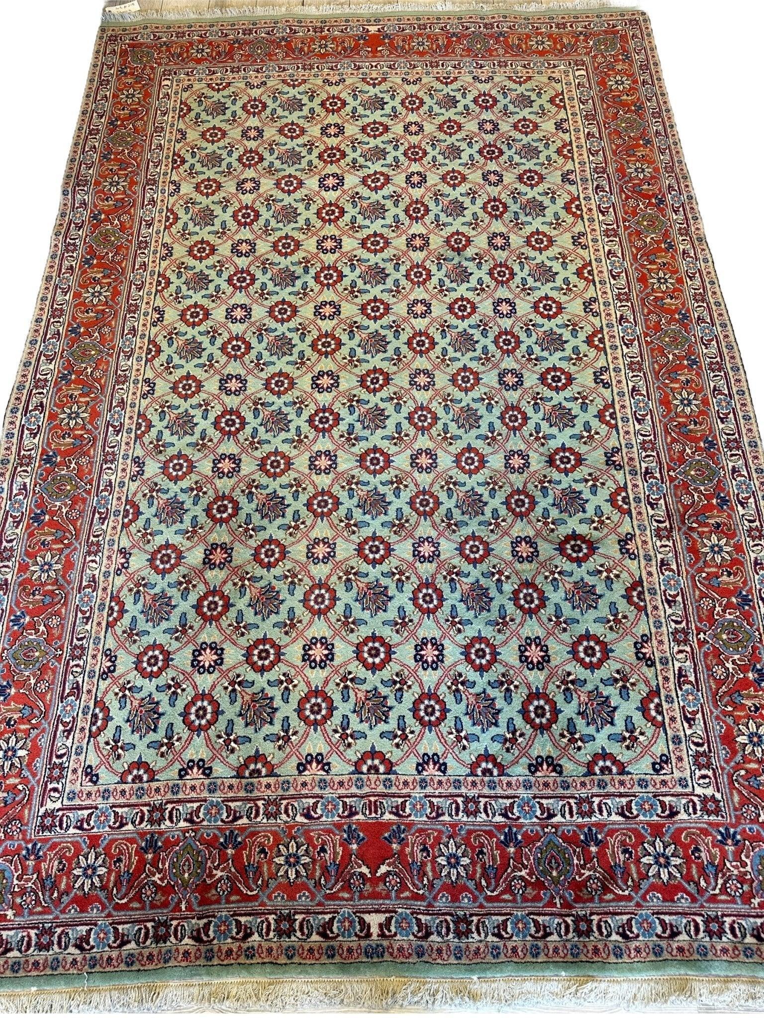 Hand-knotted Persian Veramin Wool & Silk Rug 7 x 10 ft