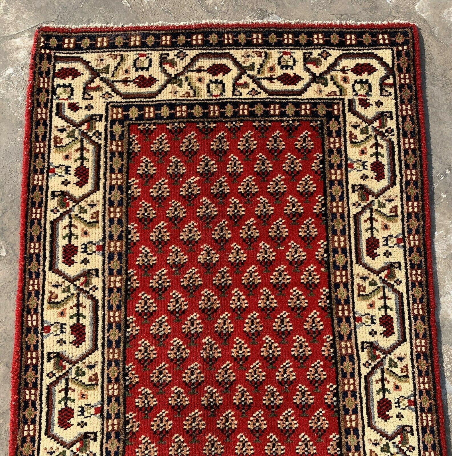 Hand Knotted Vintage Badam Gul Wool Area Rug 5x2 Ft