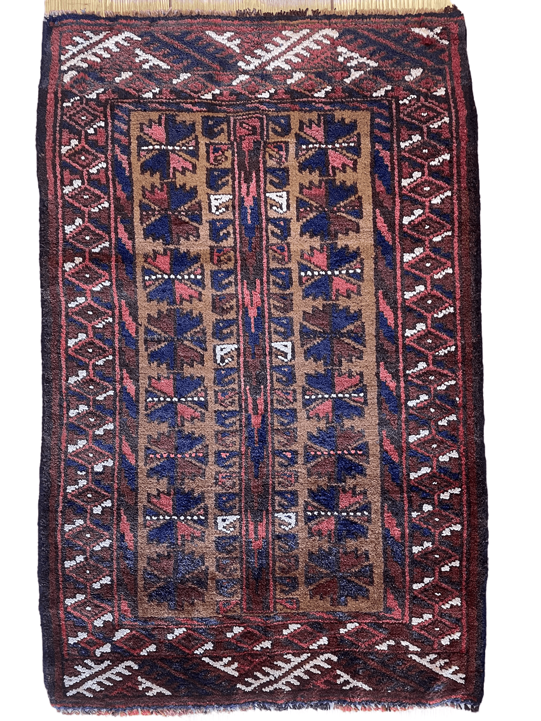 Hand Knotted Vintage Small Afghani Baluchi Wool Rug 20”x30”