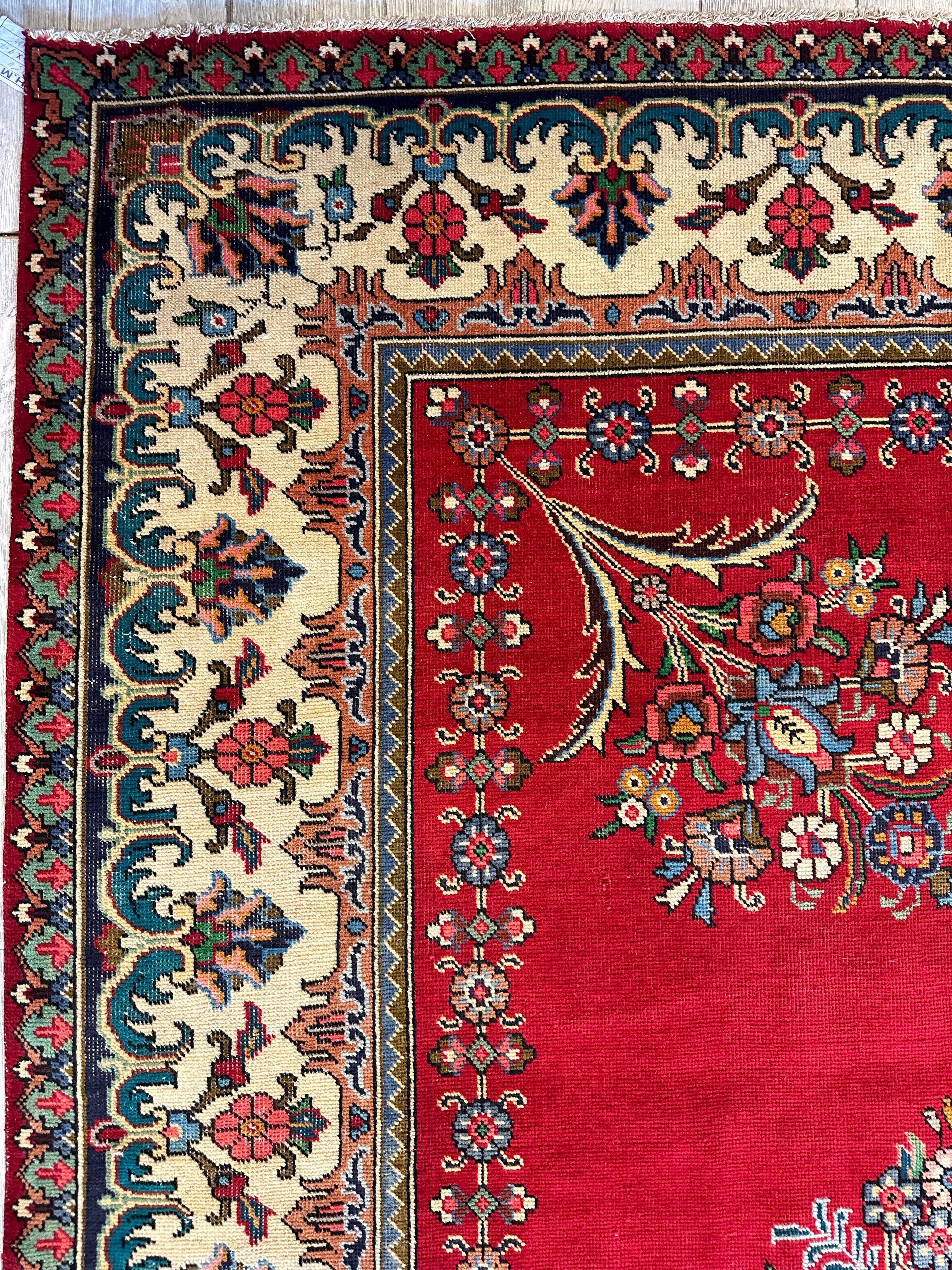 Hand Knotted Vintage Tabriz Wool Area Rug 10x13 Ft