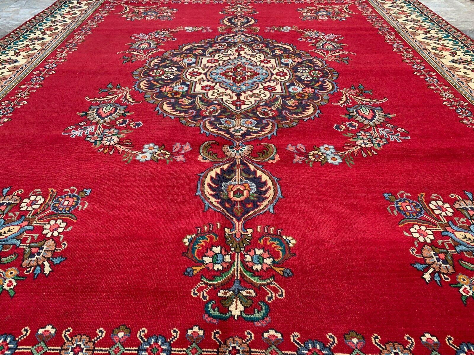 Hand Knotted Vintage Tabriz Wool Area Rug 10x13 Ft