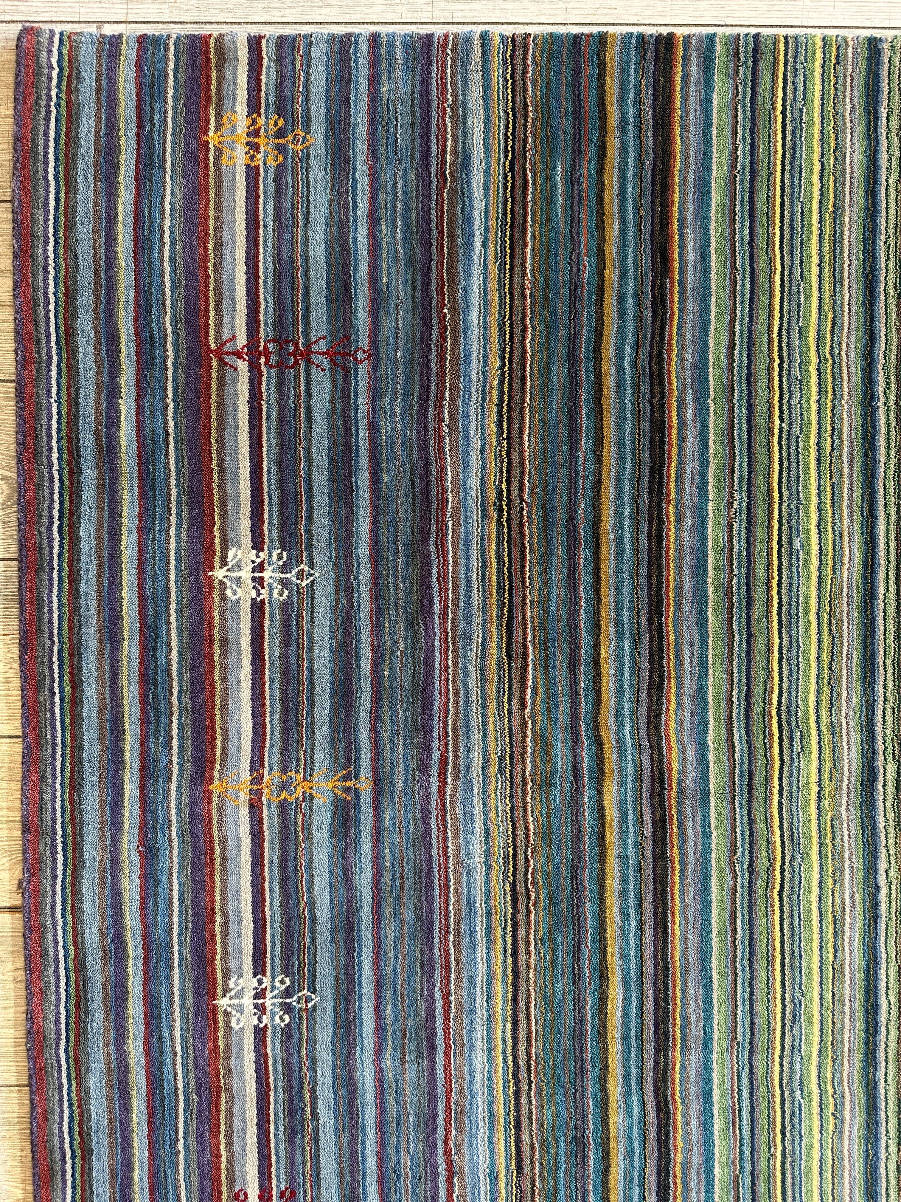 Hand-Woven Indo-Gabbeh Rug 4’10” x 6’10”