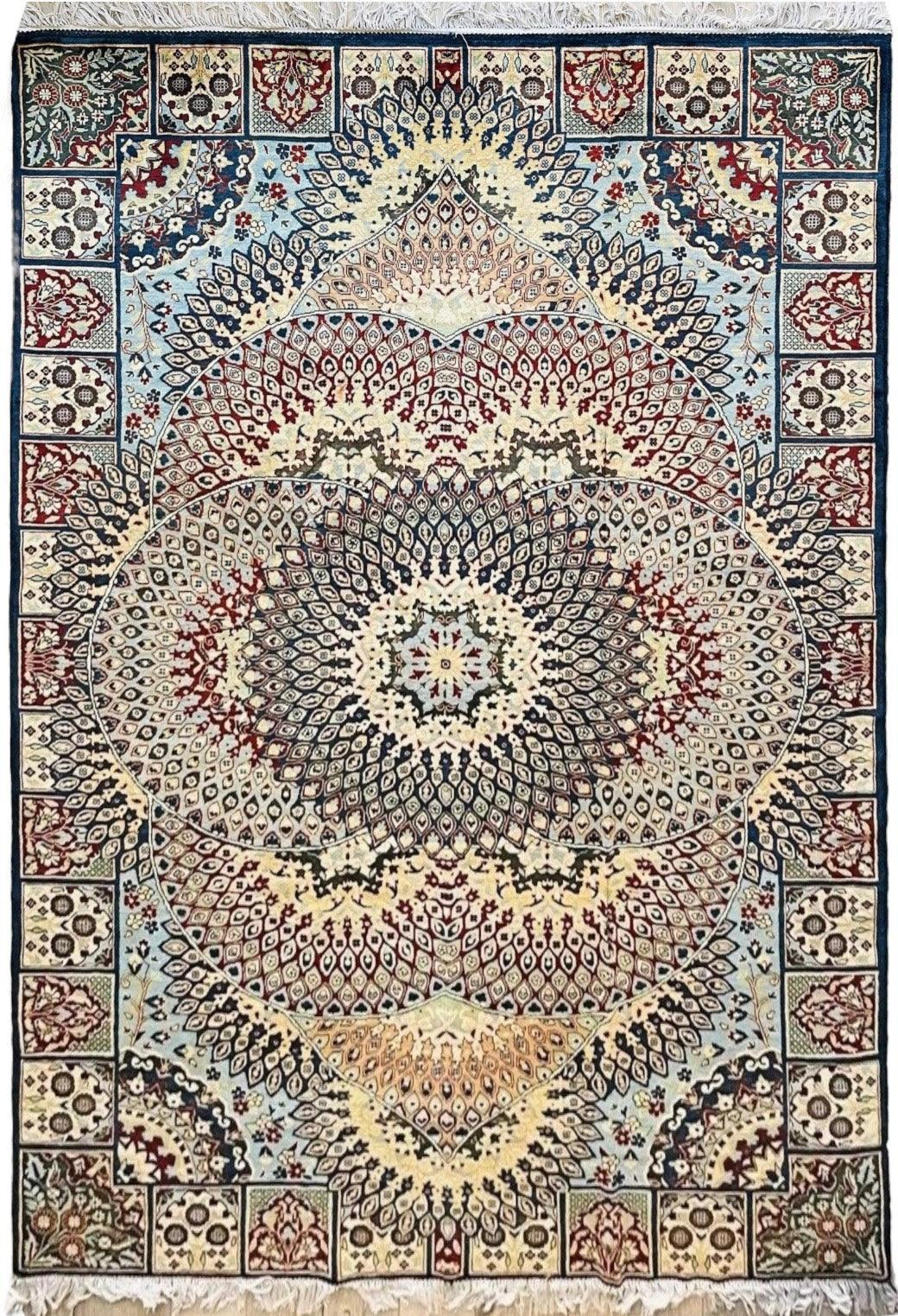 Handmade afghani gumbad area rug 7x10 ft